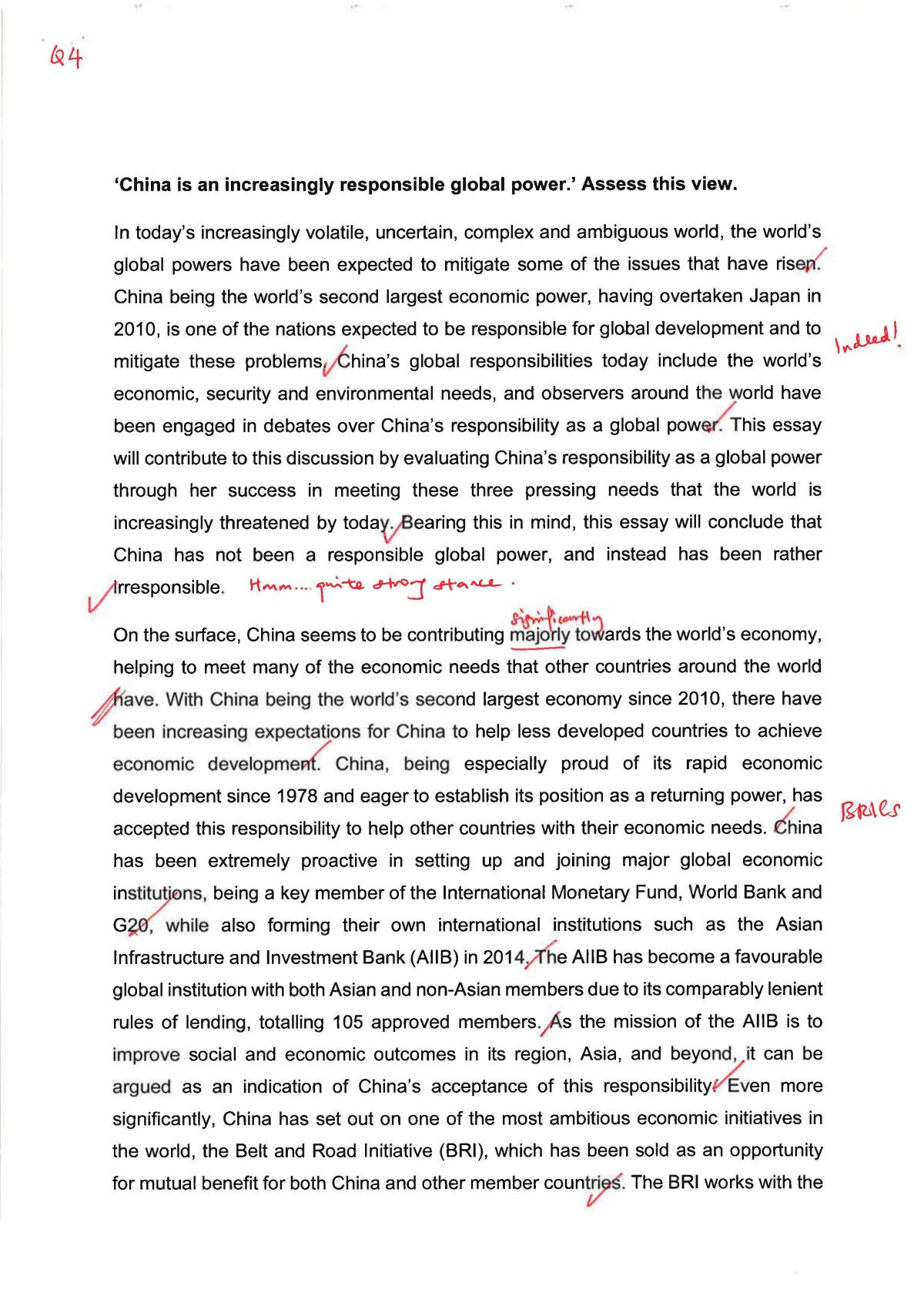Essay on China's rise as a global power - Page 1