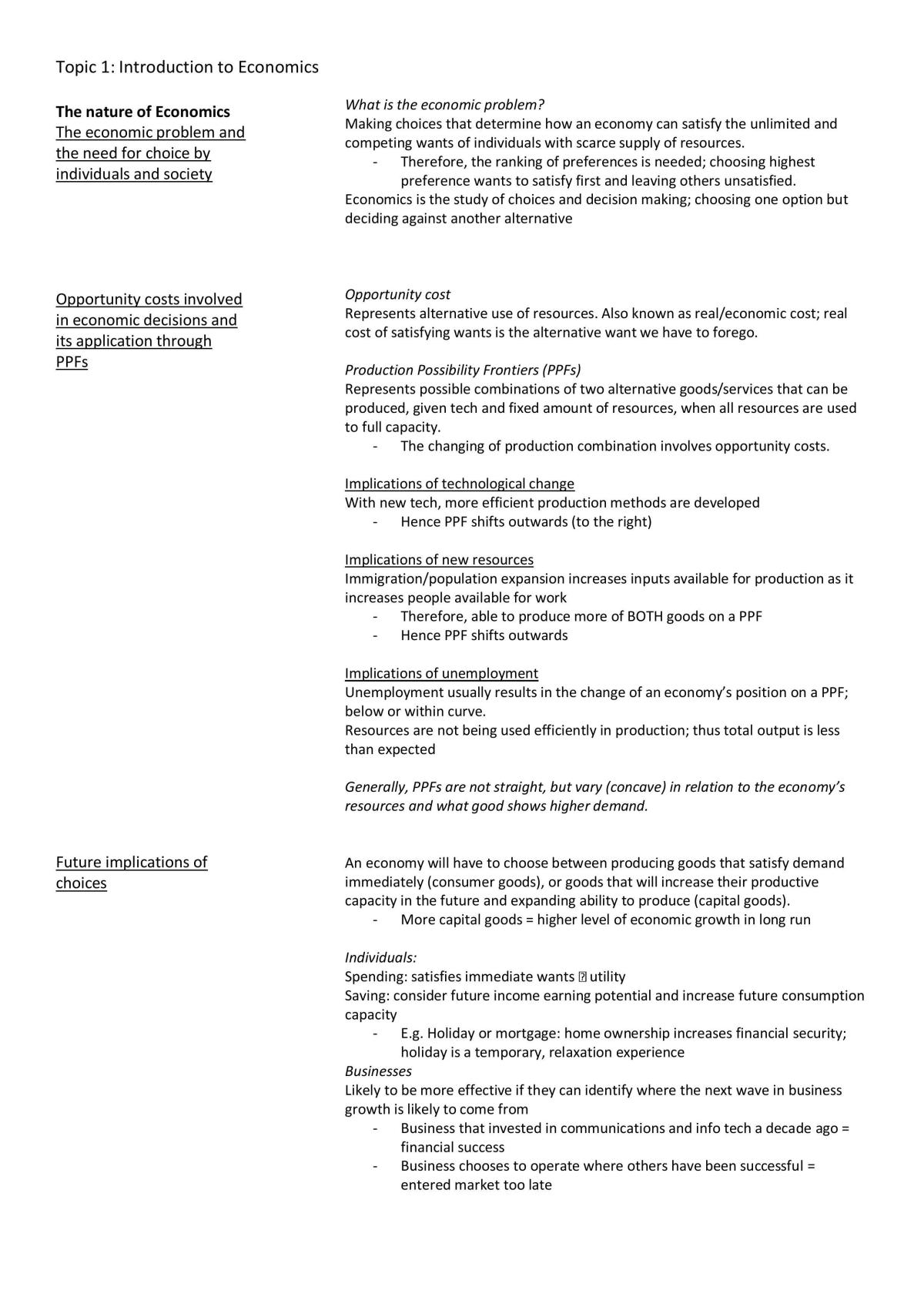 Prelim Topic 1 Notes - Page 1