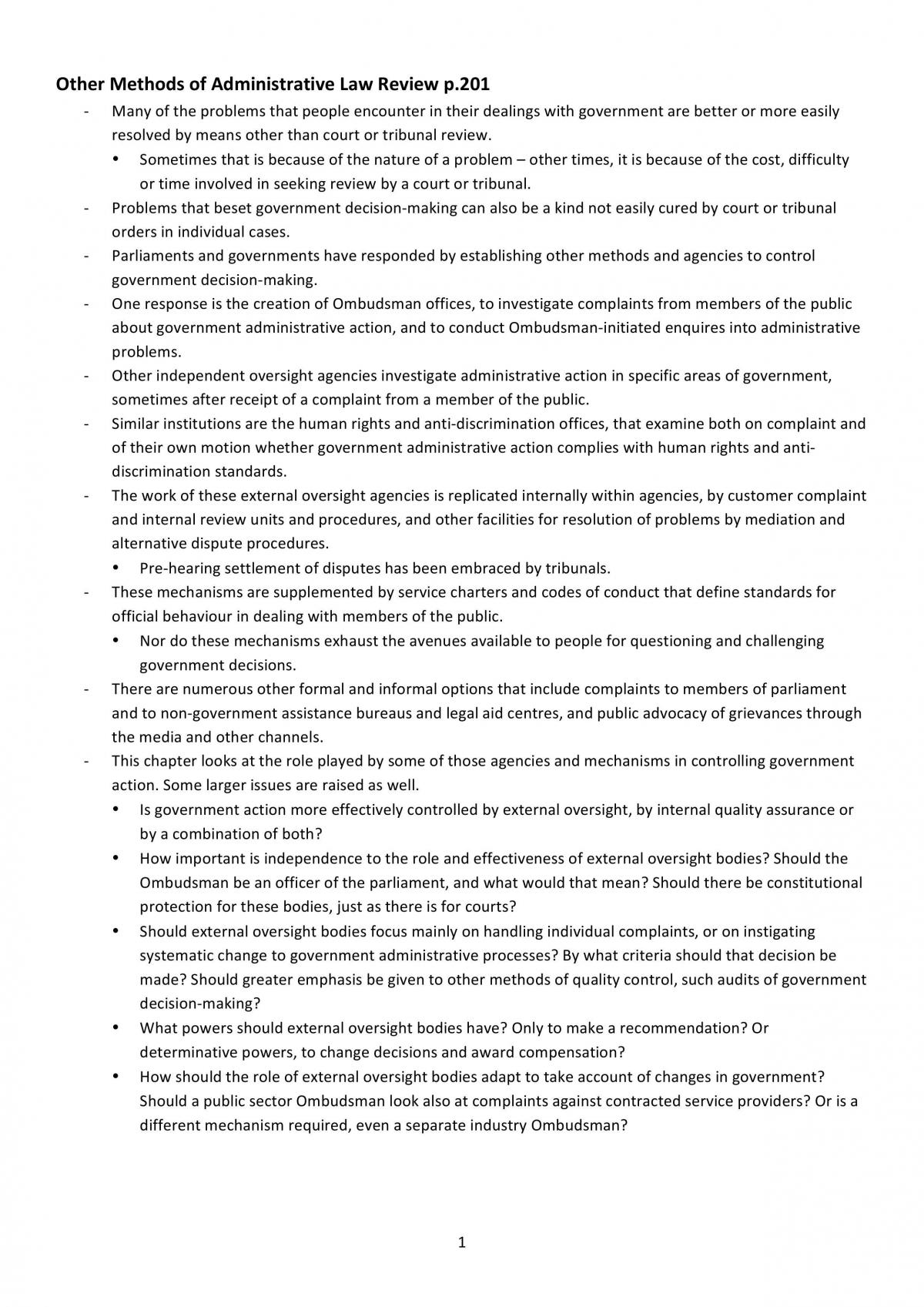 Admin Law Study Notes - Page 1