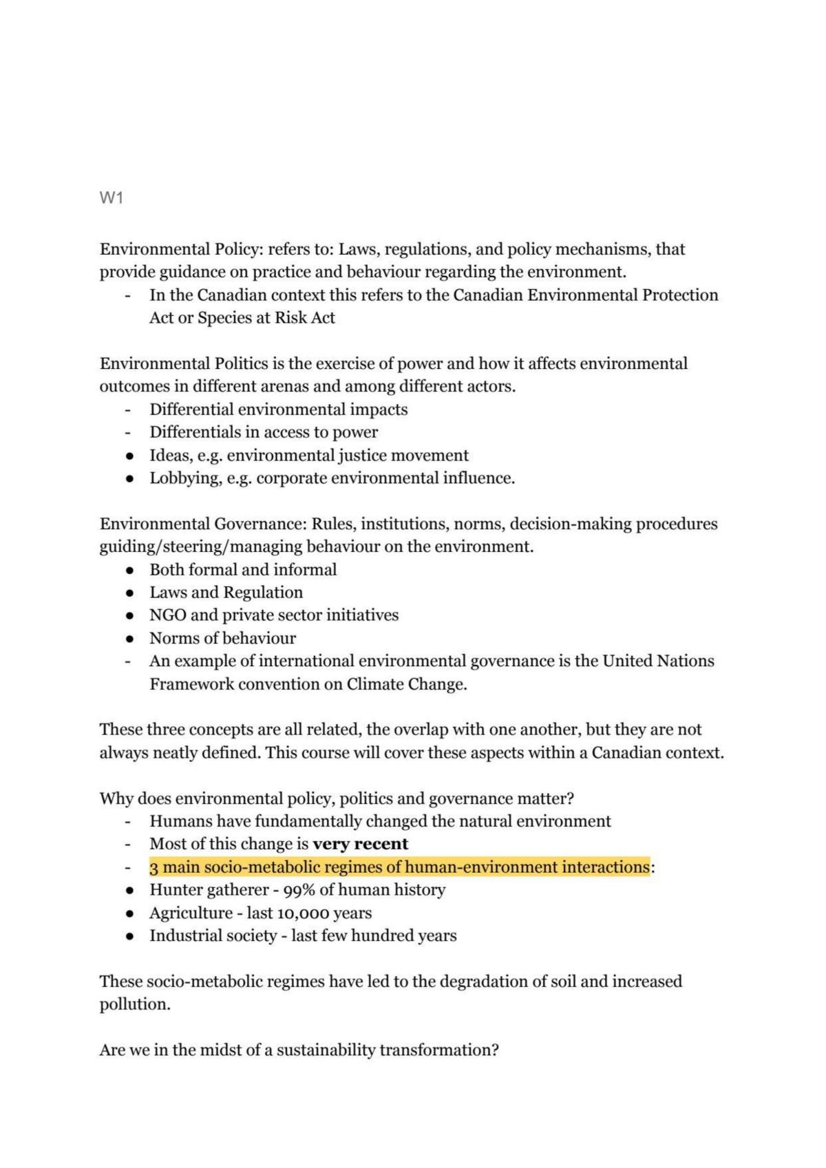 Environmental Law and Policy Notes - Page 1