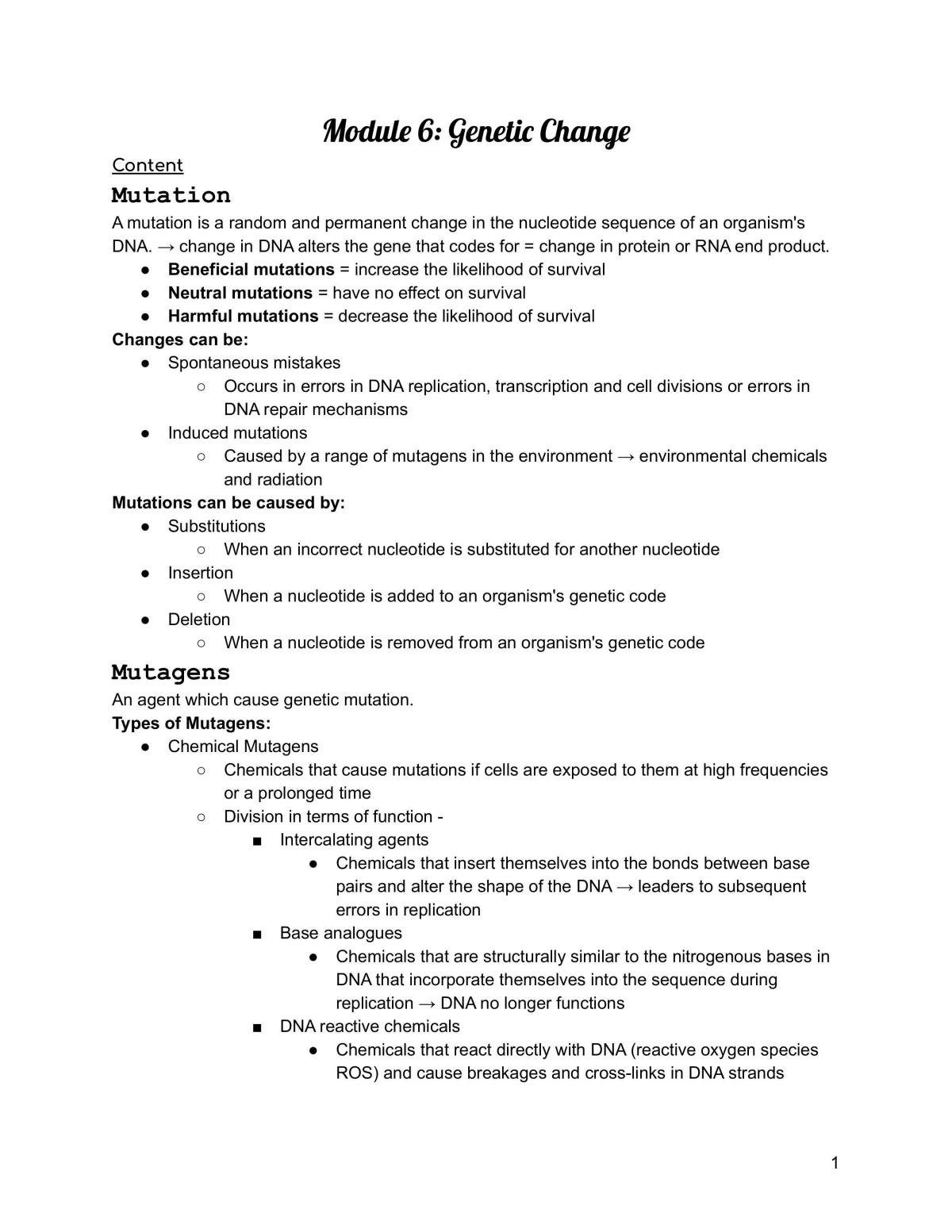 Complete Mod 6 Study Notes  - Page 1