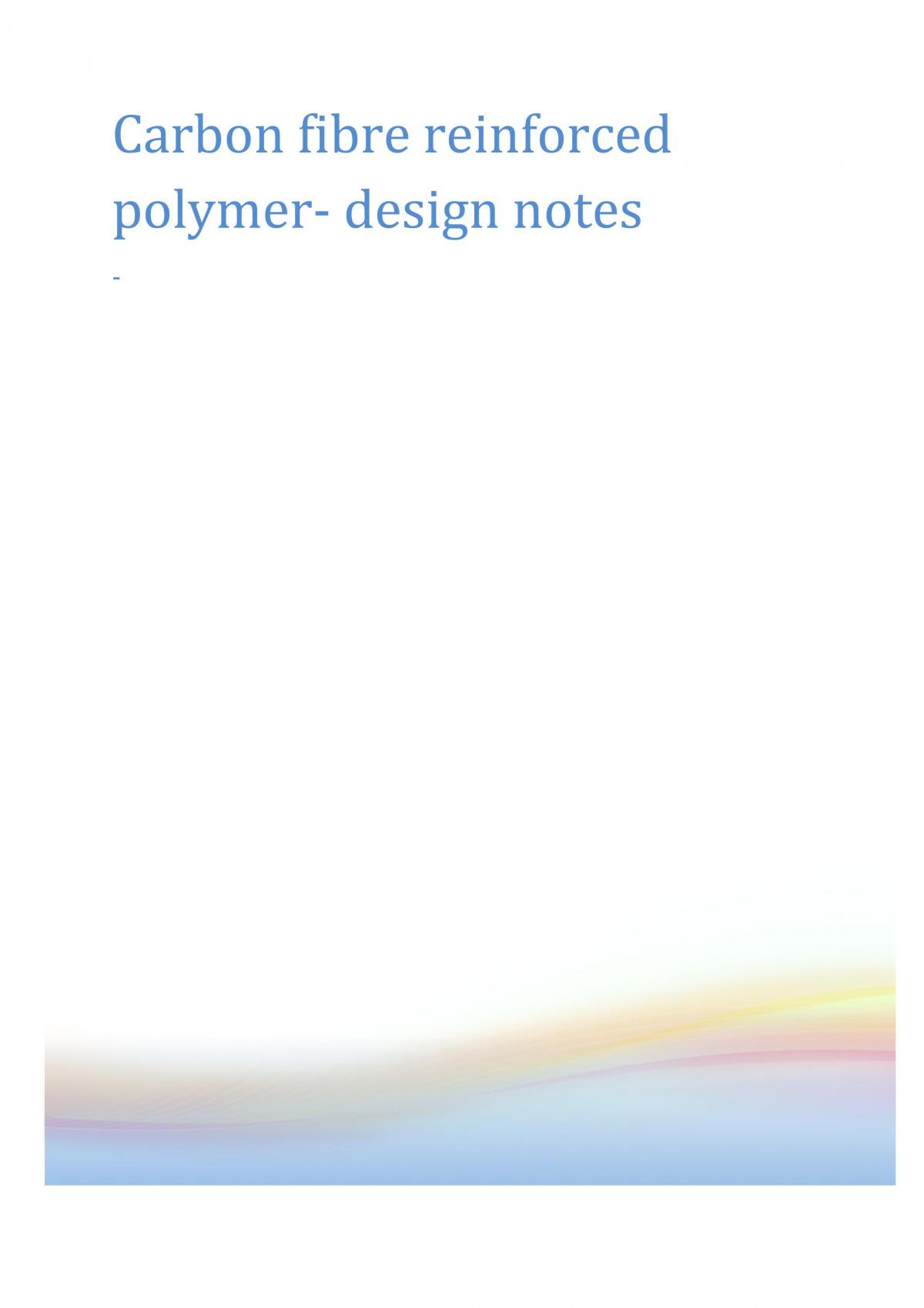 CFRP Designing Notes - Page 1
