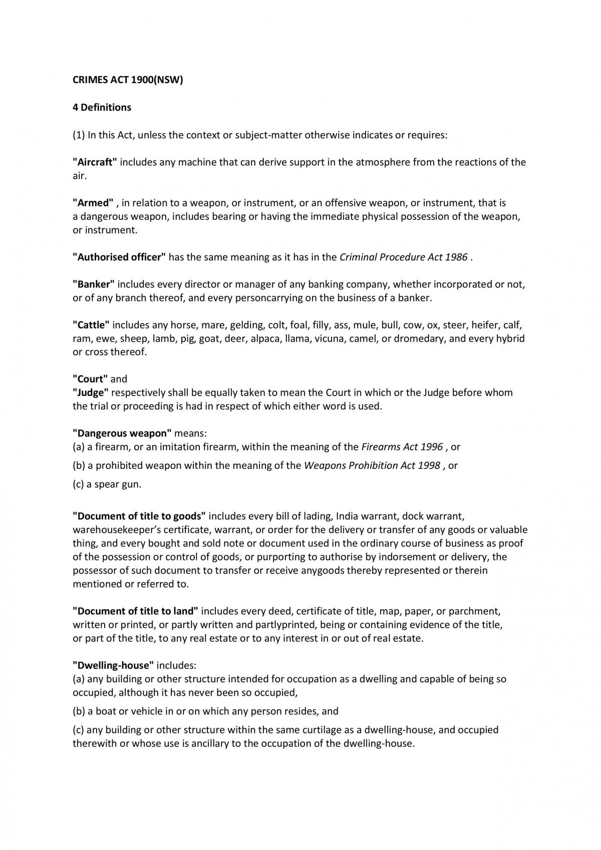 Crimes Act Notes - Page 1