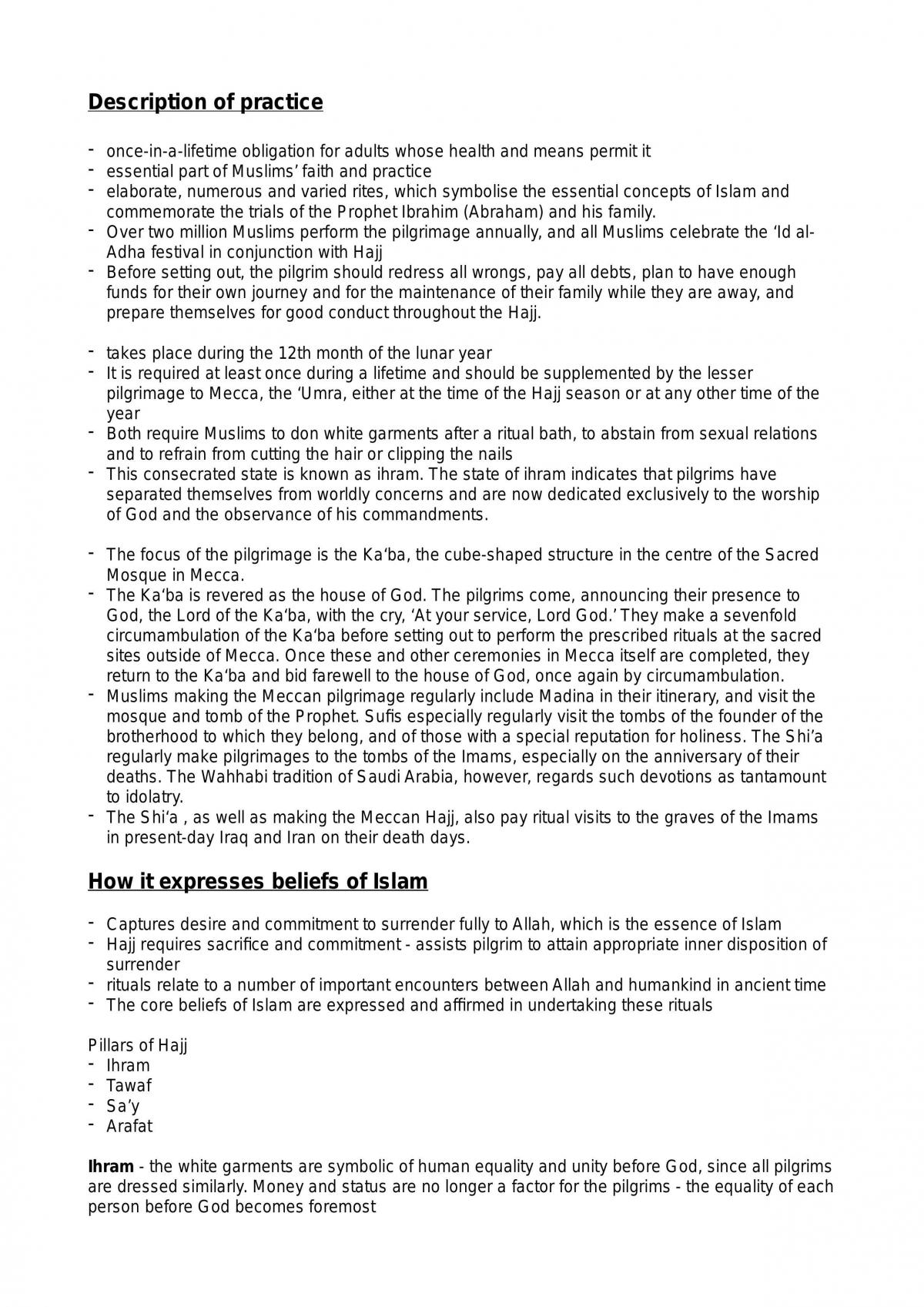 Hajj Notes - Page 1