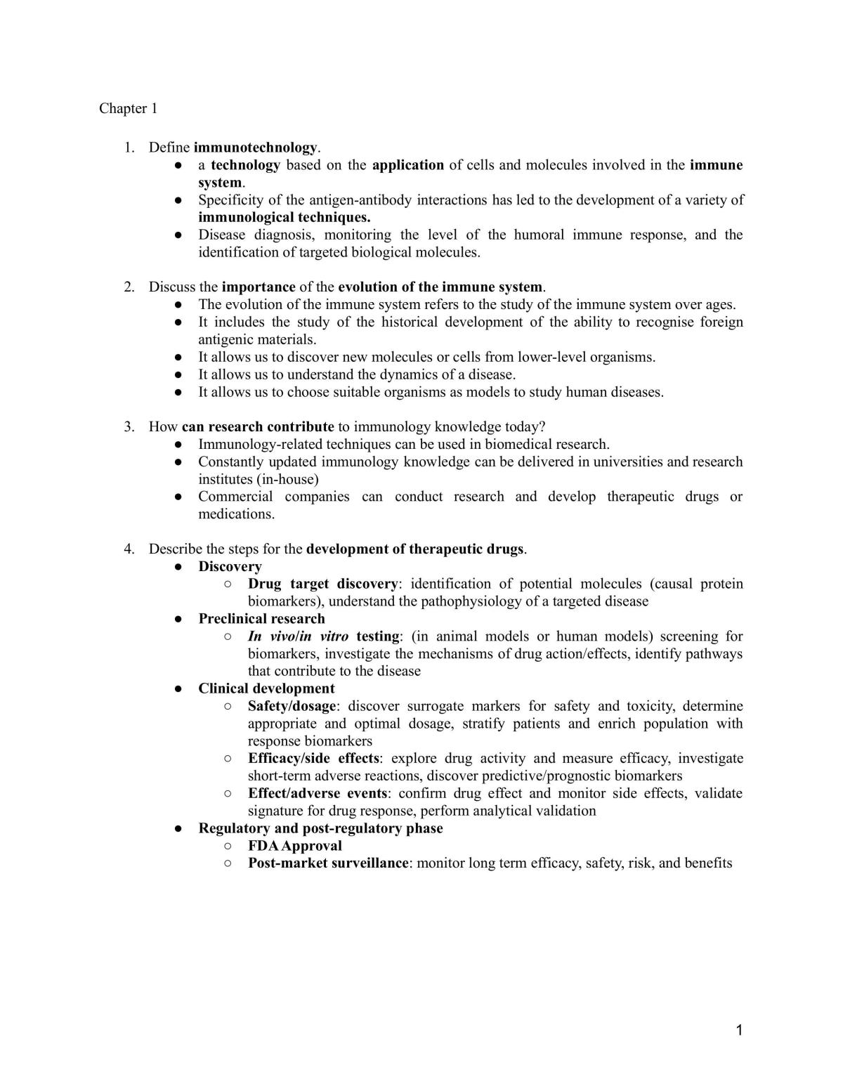 BSB3513 Immunotechnology - Final Examination Revision - Page 1