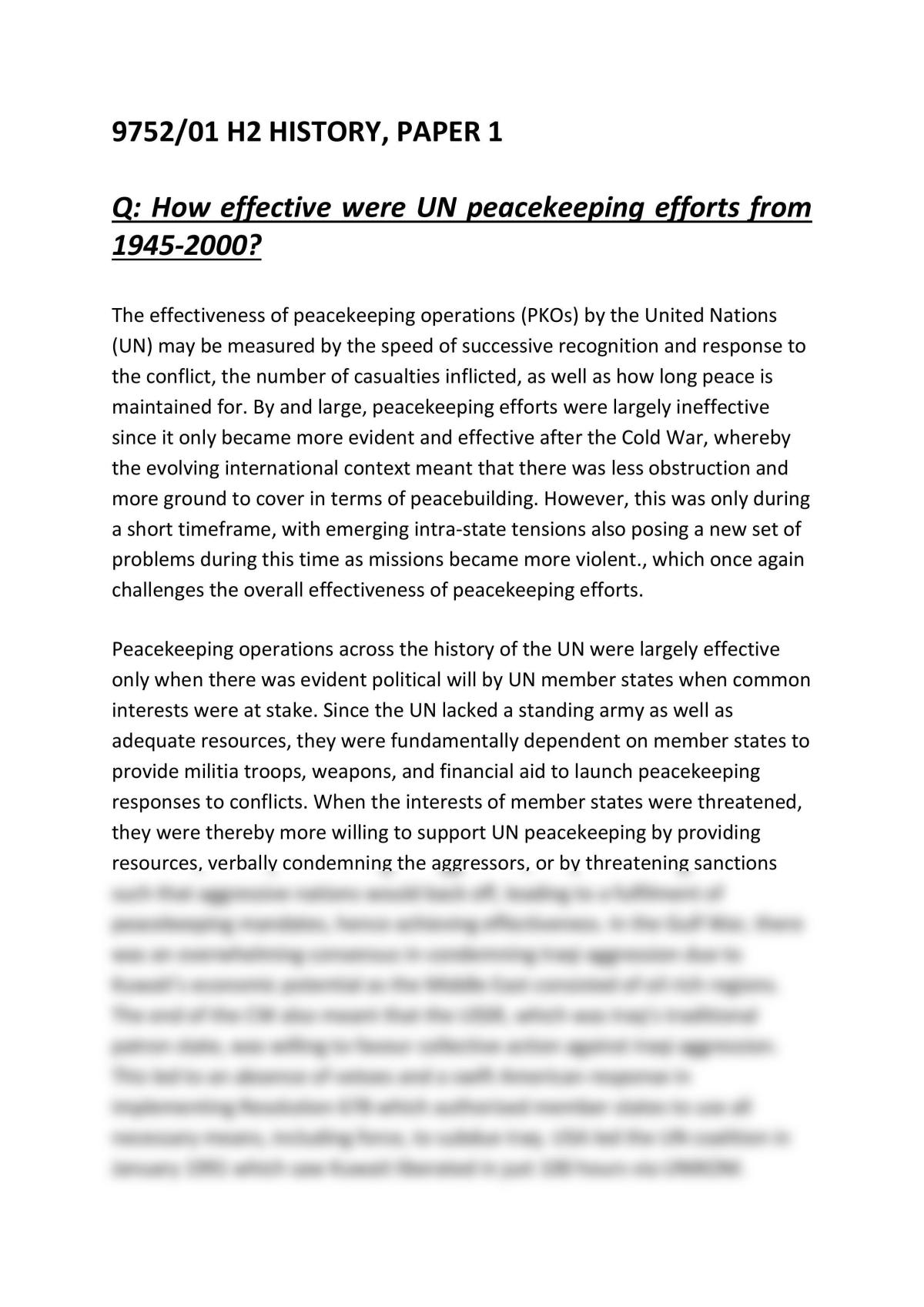 How effective were UN peacekeeping efforts from 1945-2000? - Page 1