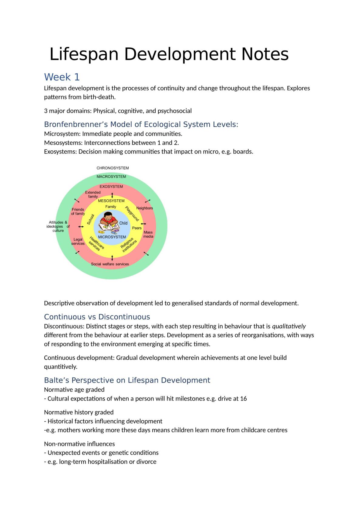Indigenous Lifespan Development Notes - Page 1
