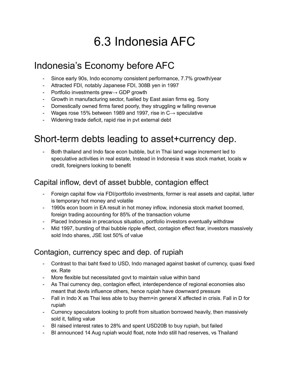 Asian Financial Crisis in Indonesia - Page 1