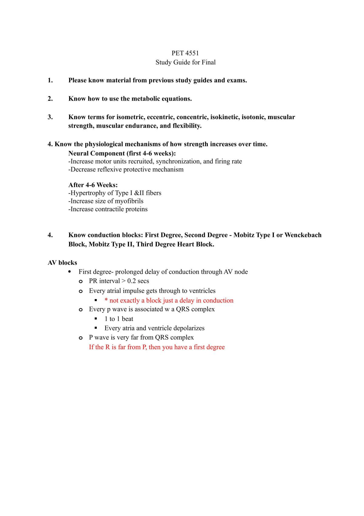 Exercise Testing and Prescription Study Guide for Final - Page 1
