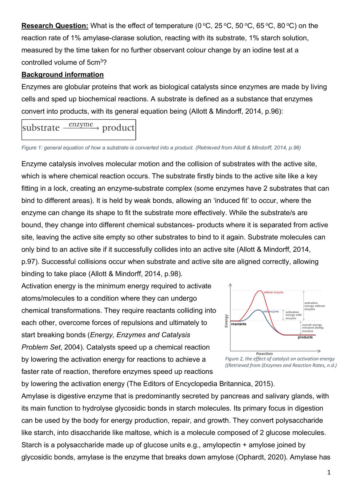 Practice IA, effect of temperature on amylase - Page 1