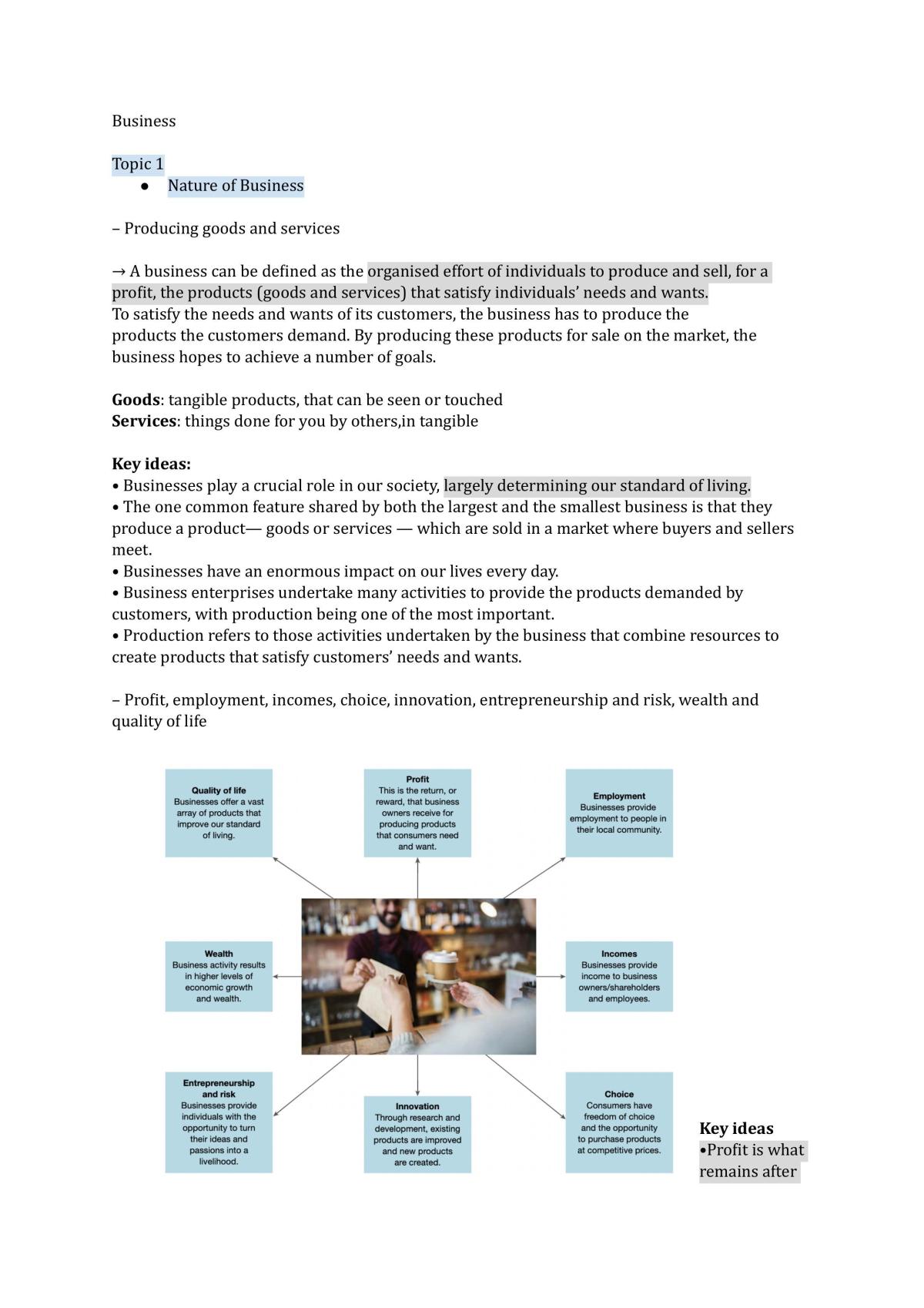Business prelim notes - Page 1