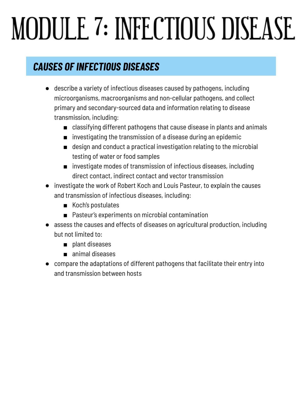 Module 7: Infectious Disease Full Notes - Page 1