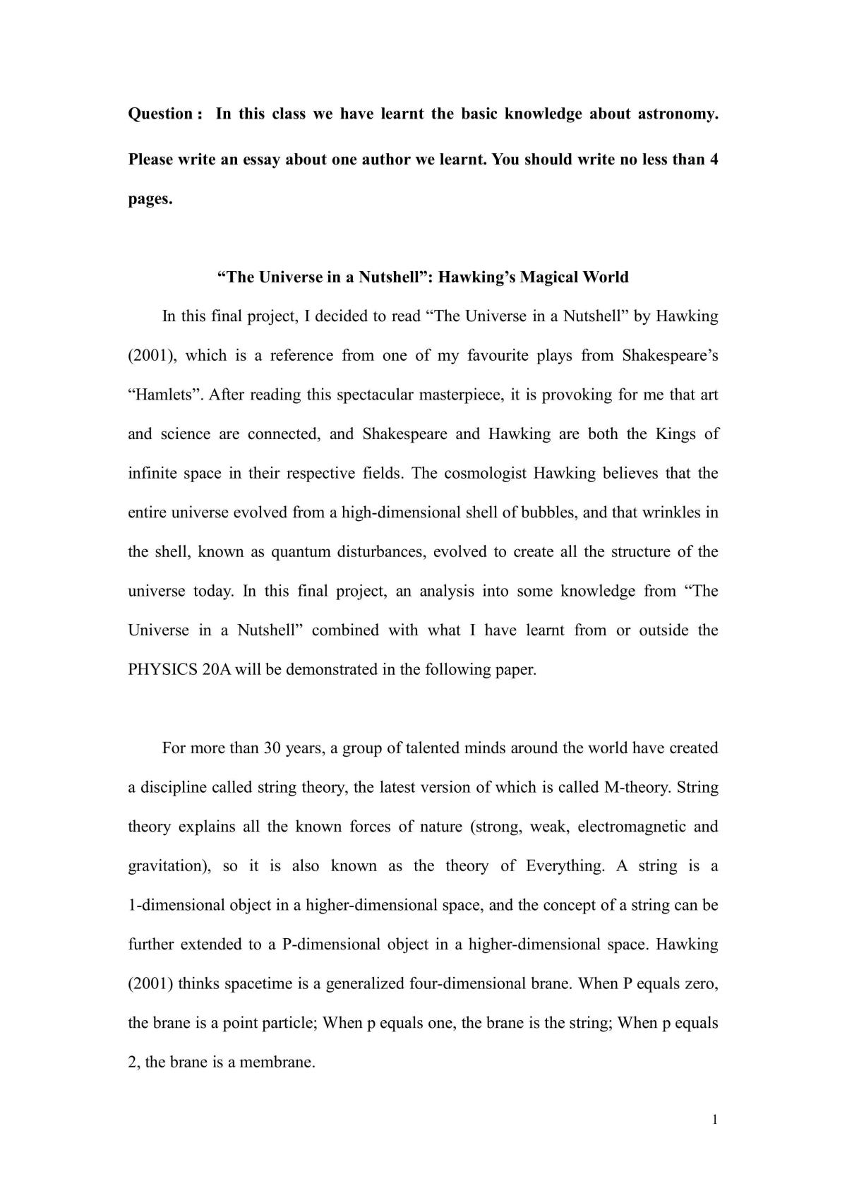 “The Universe in a Nutshell”: Hawking’s world - Page 1