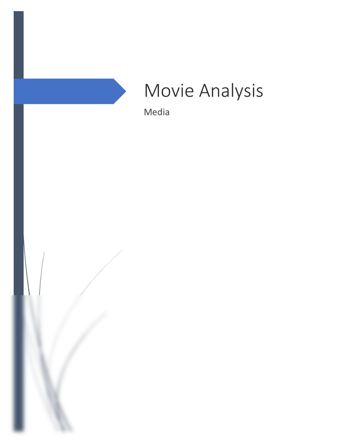 Movie Analysis - Page 1