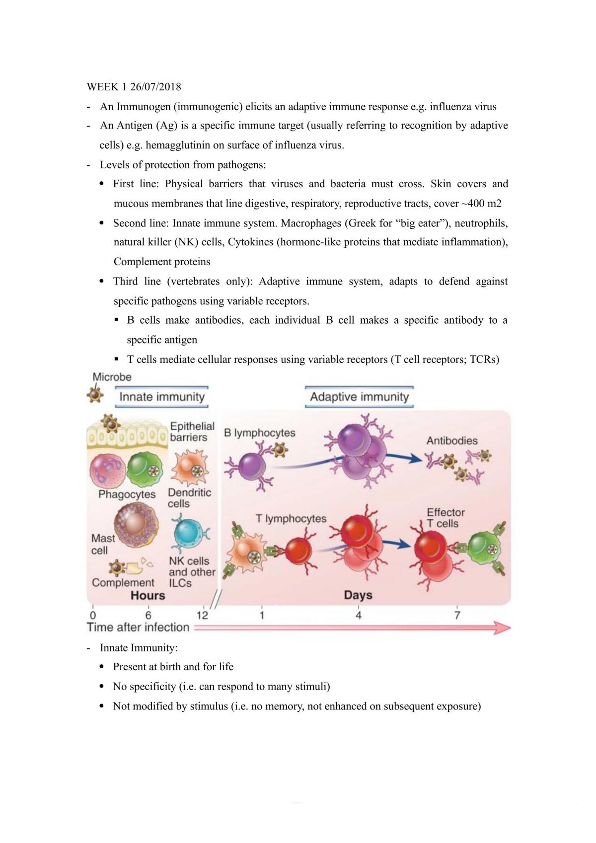 Human Immunology and Infectious Diseases Lecture Notes - Page 1
