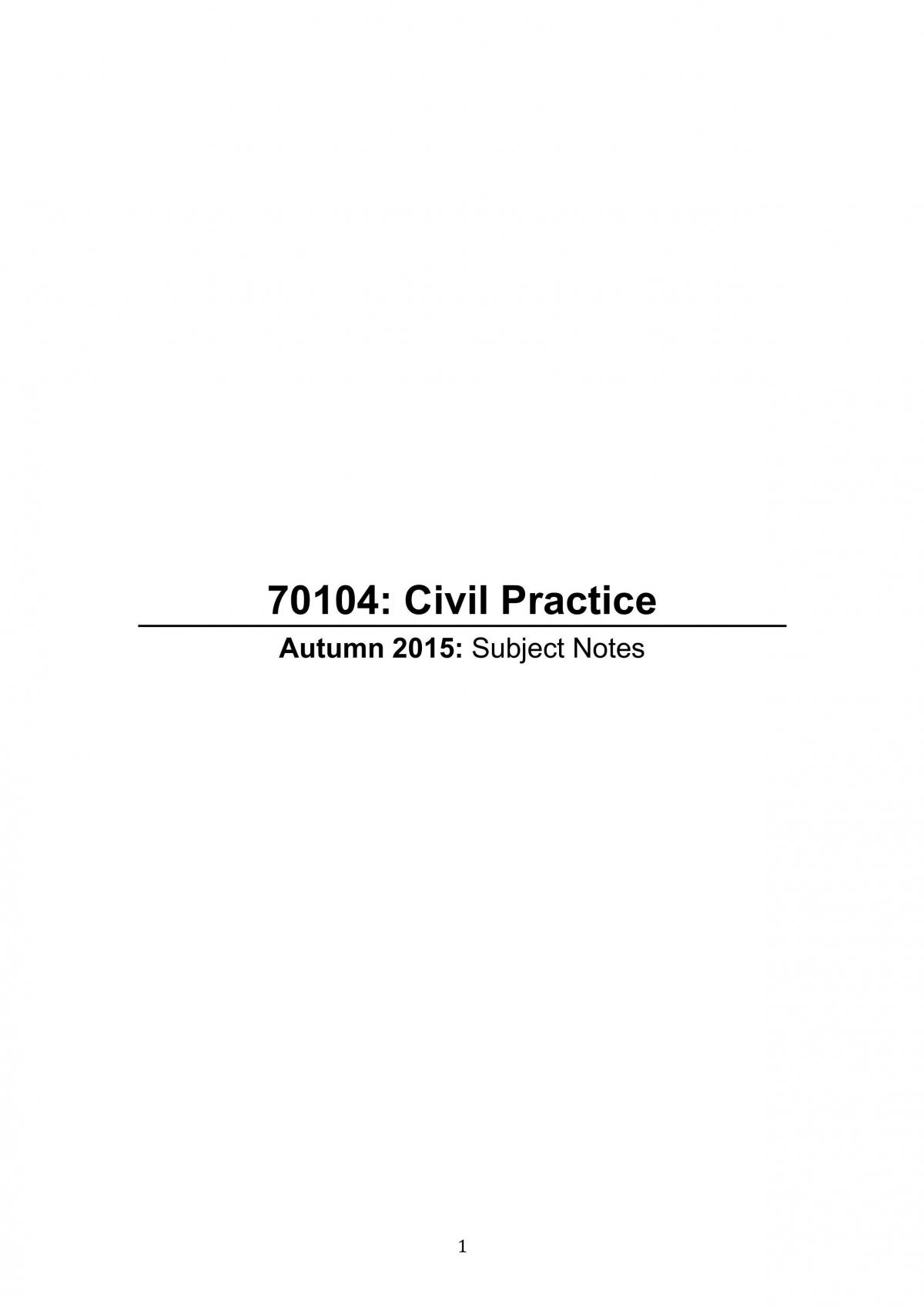 Civil Practice Subject Notes - Page 1