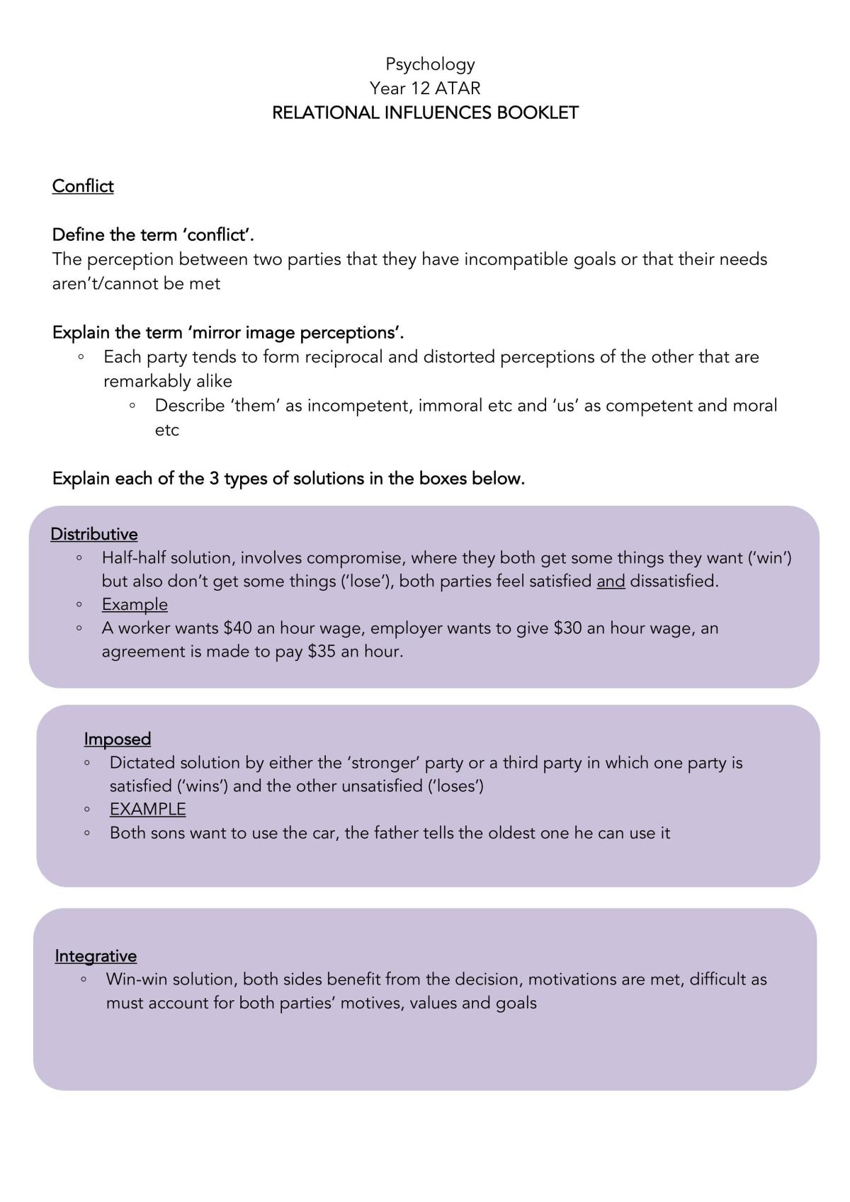 Relational Influences notes year 12 - Page 1
