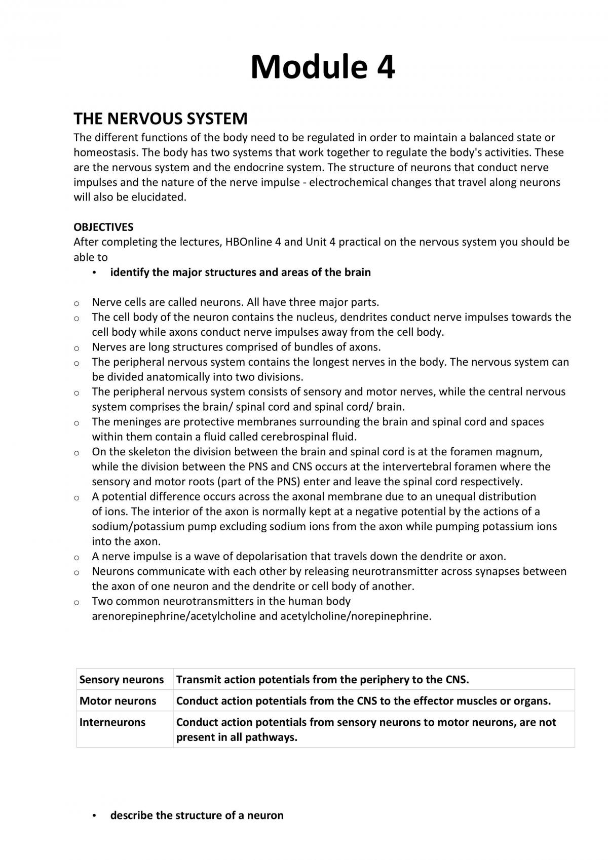 BIOL1003 Modules 4-6 Notes - Page 1
