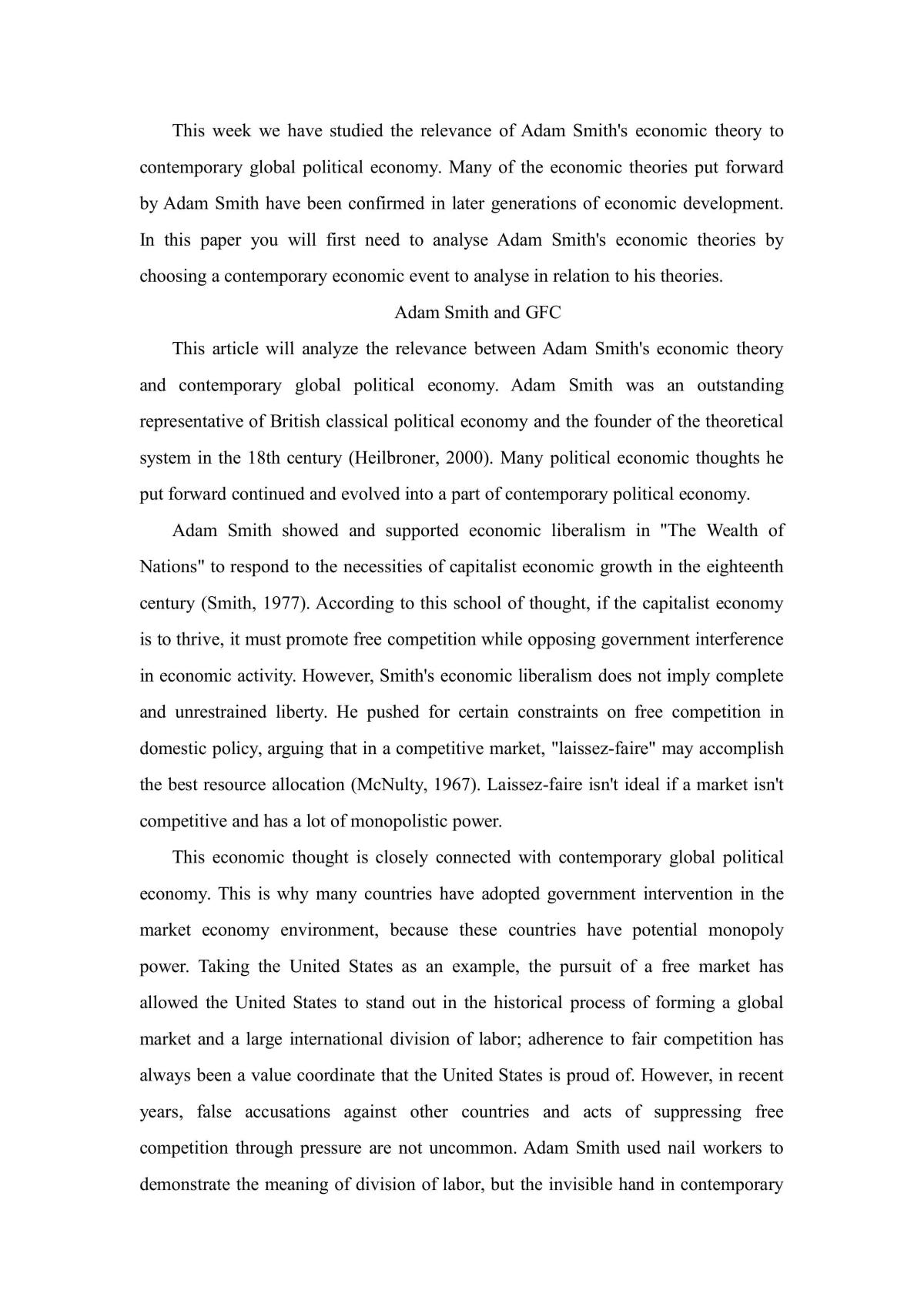 Adam Smith and GFC - Page 1