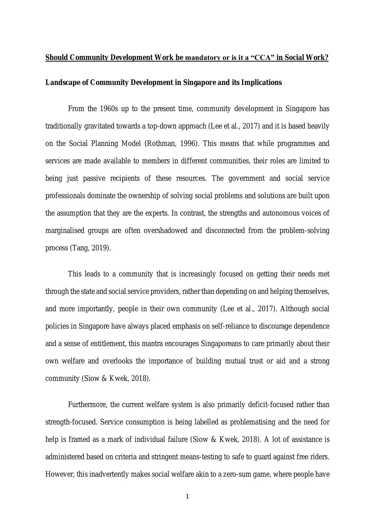 Individual Response Paper - Page 1