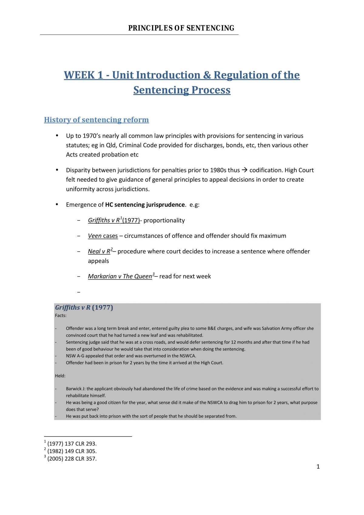 Principles of Sentencing - Page 1