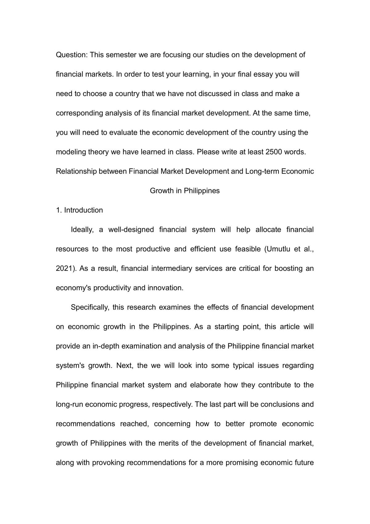 Relationship between Financial Market Development and Long-term Economic Growth in Philippines   - Page 1
