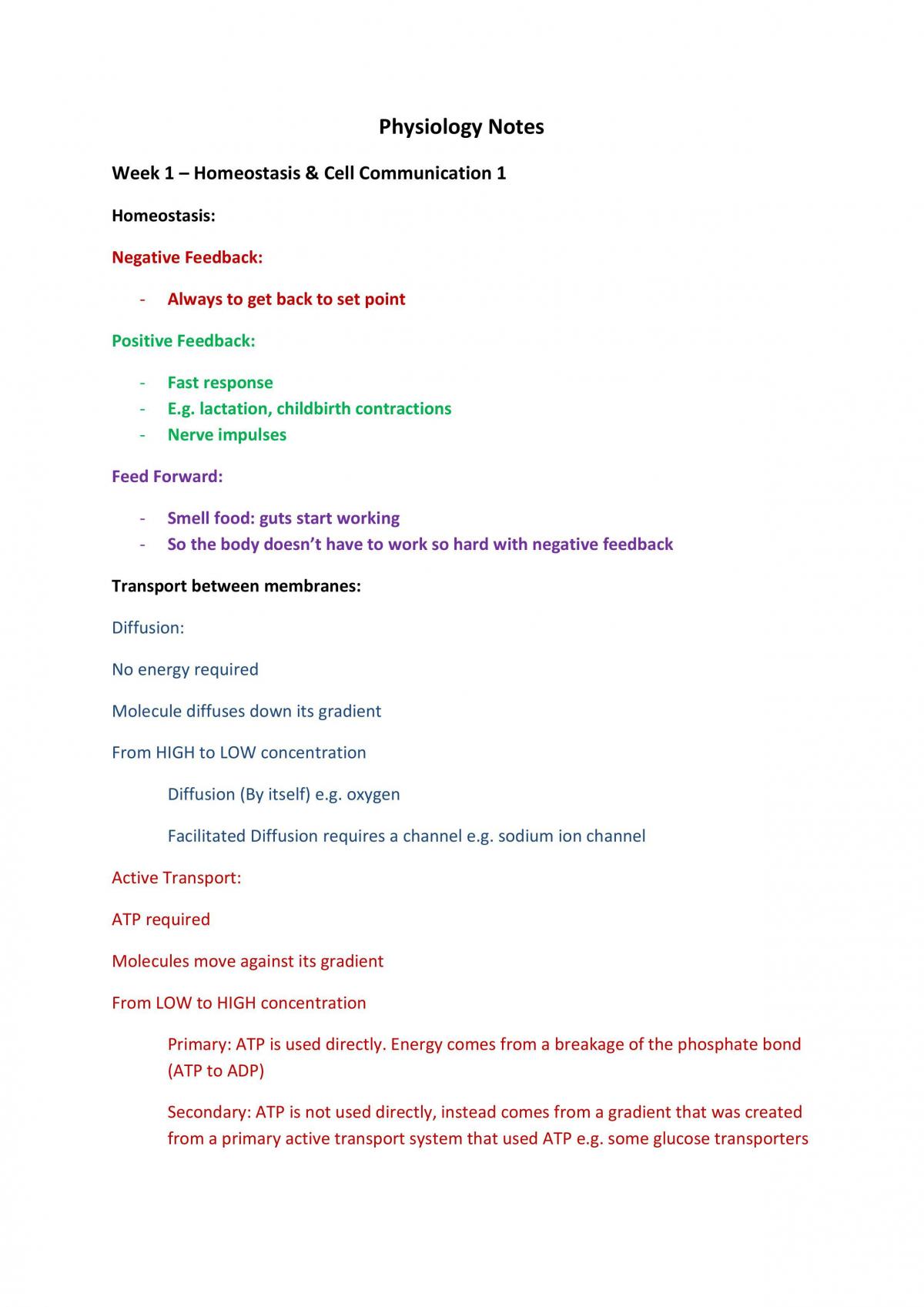 2002BPS Human Physiology Notes - Full Semester - Page 1