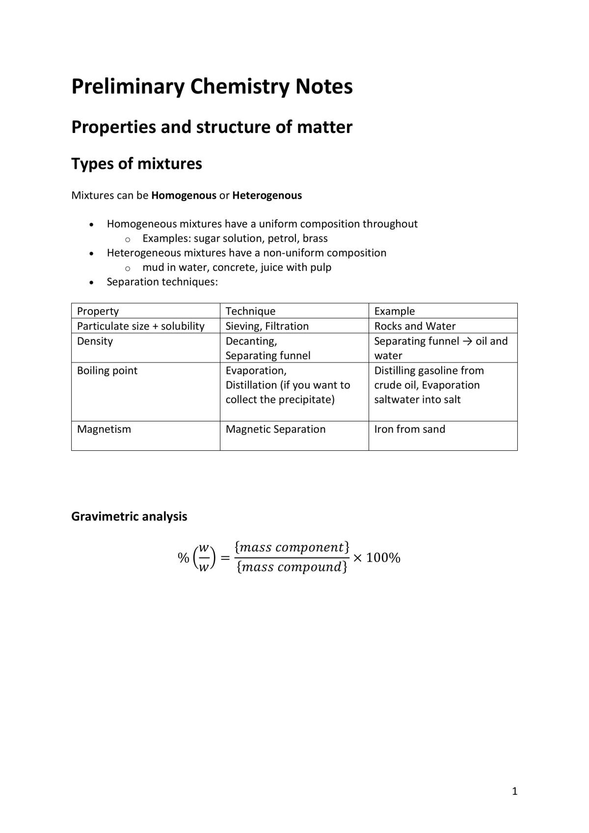 Preliminary Chemistry  - Page 1