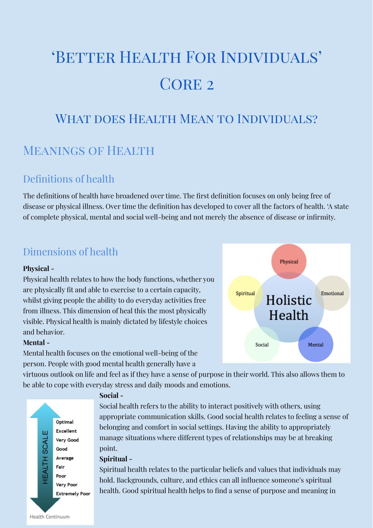 Better Health for Individuals  - Page 1