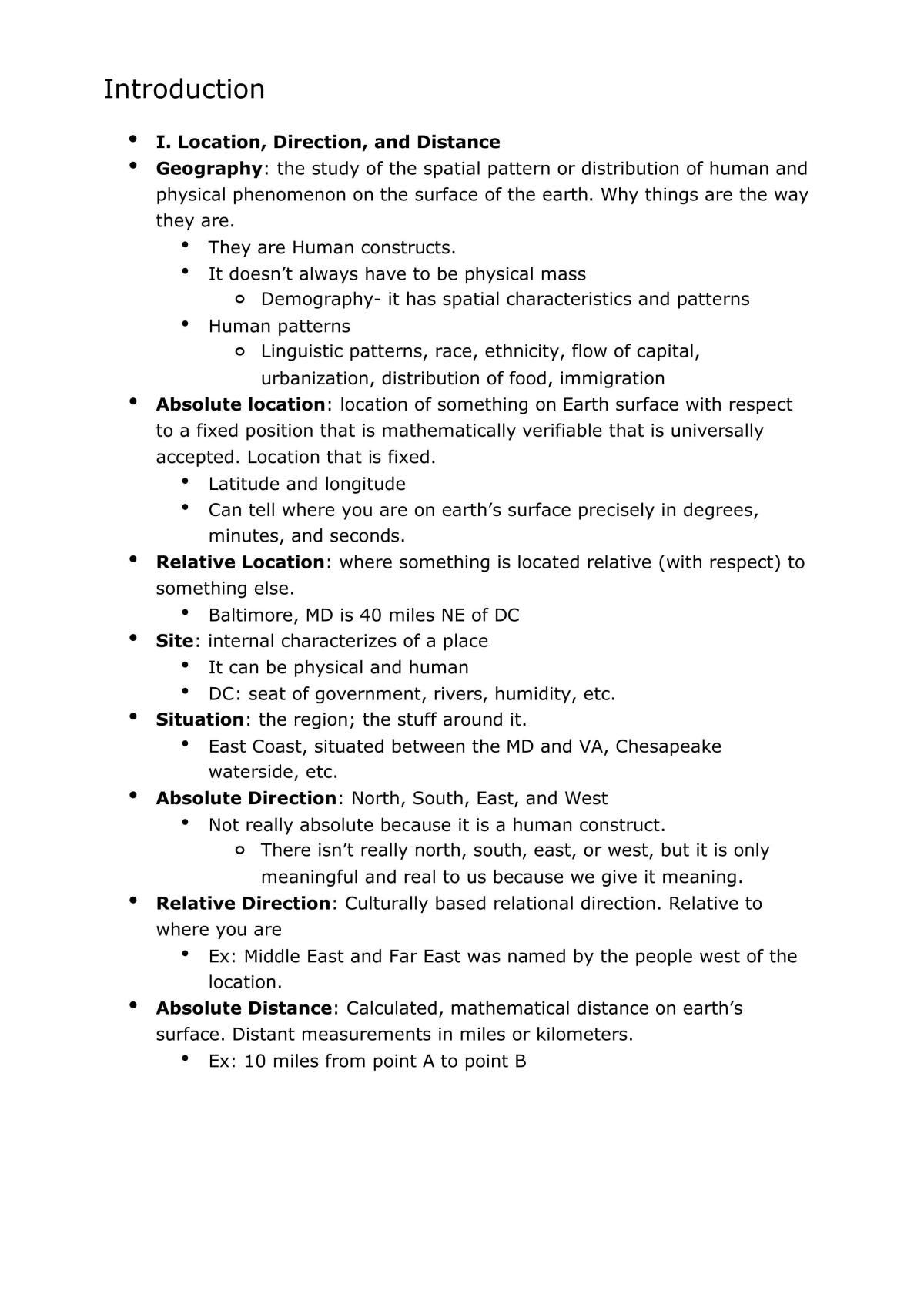 World Regional Geography Notes - Page 1