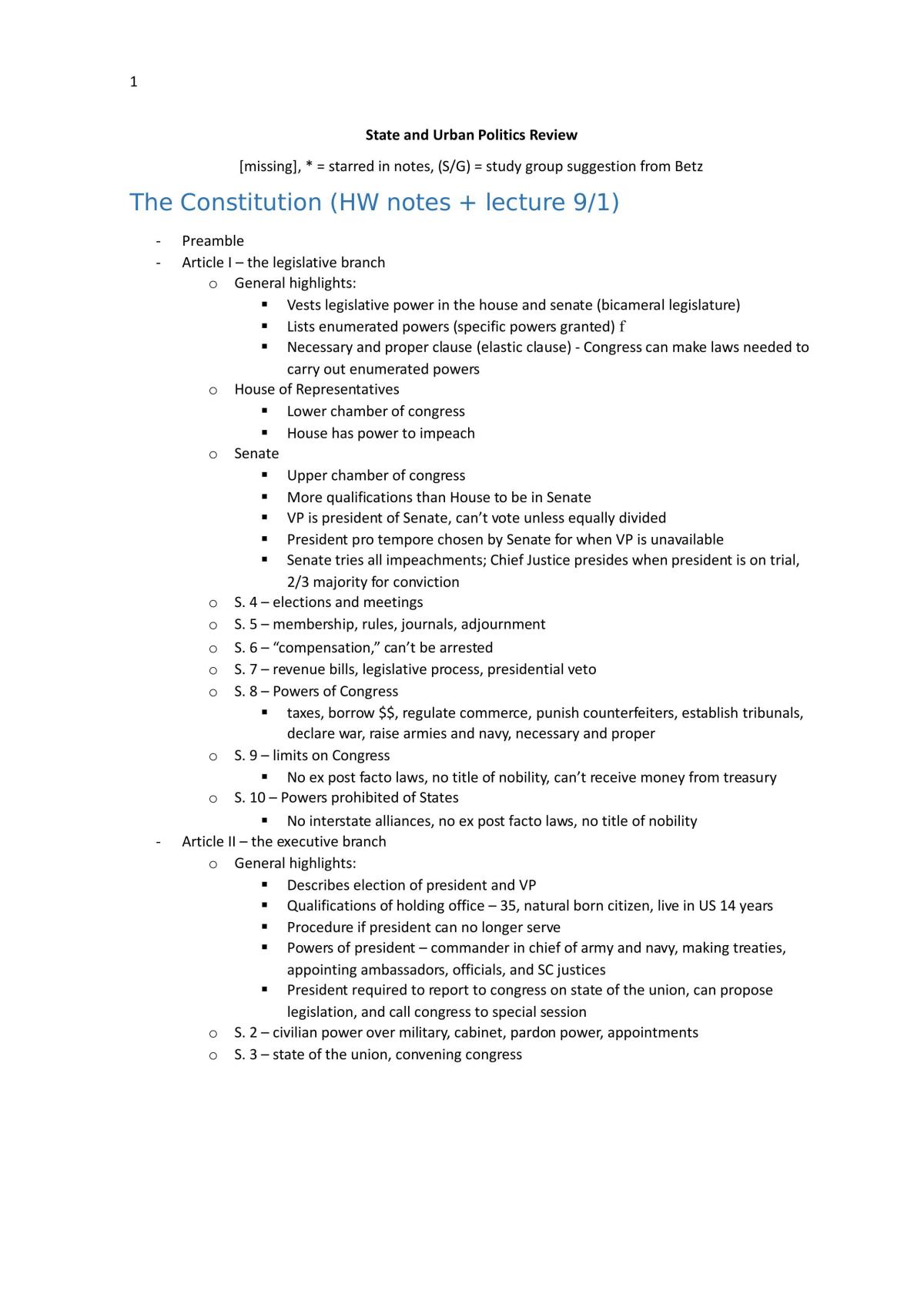 State and Urban Policy Problems Study Guide - Page 1