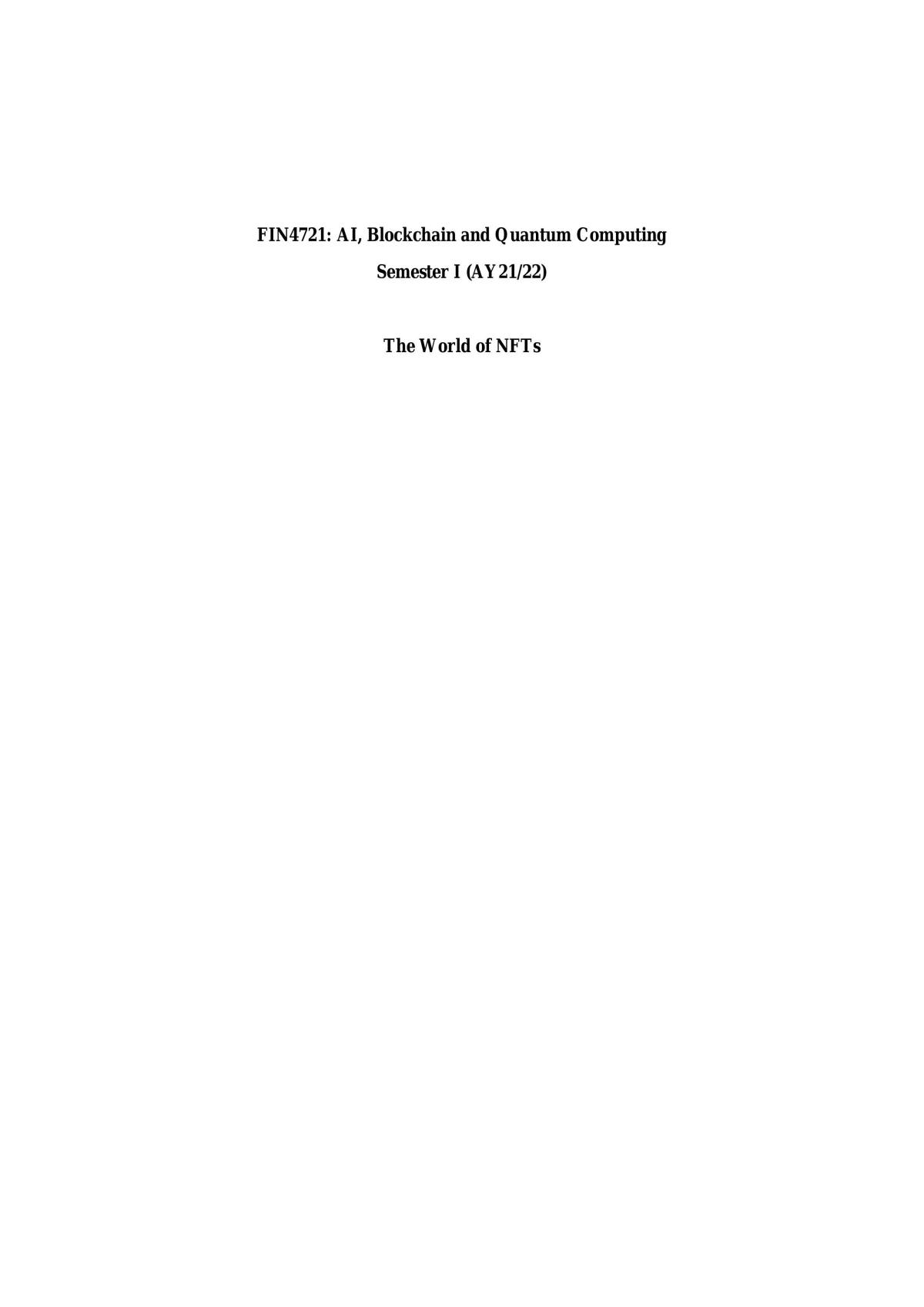 FIN4721 Project Report - Page 1