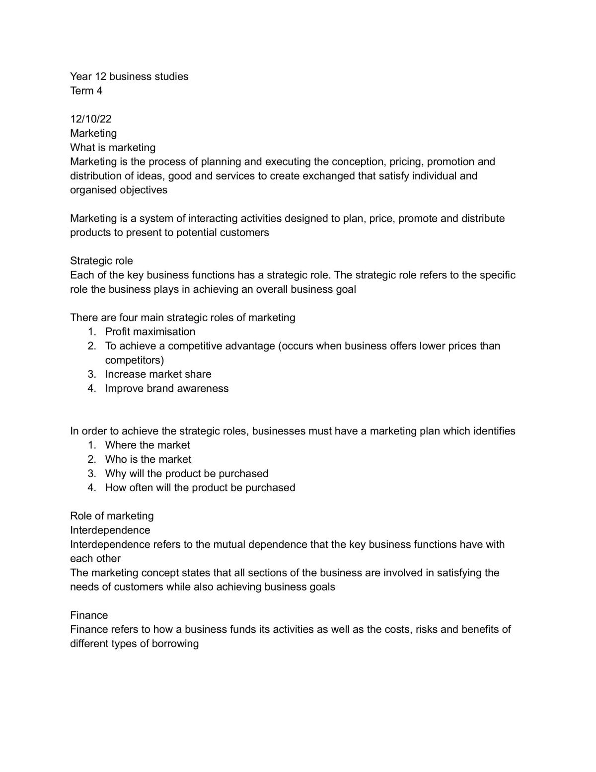 Business studies notes term 4  - Page 1