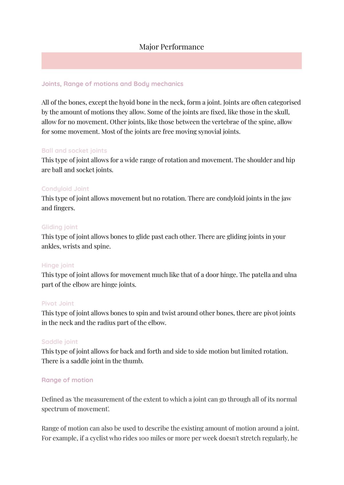 Major Performance  - Page 1
