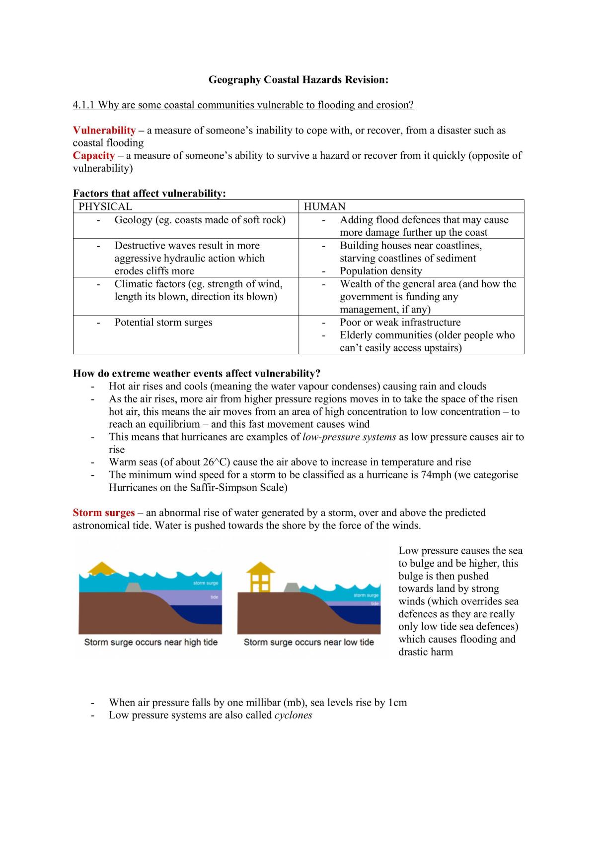 Geography Coastal Hazards - Page 1