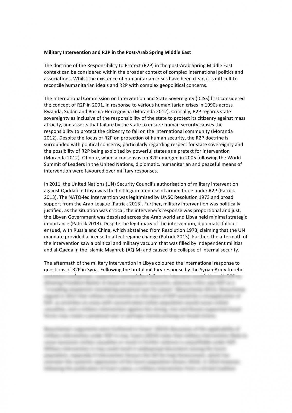R2P in the post-Arab Spring Middle East - Page 1