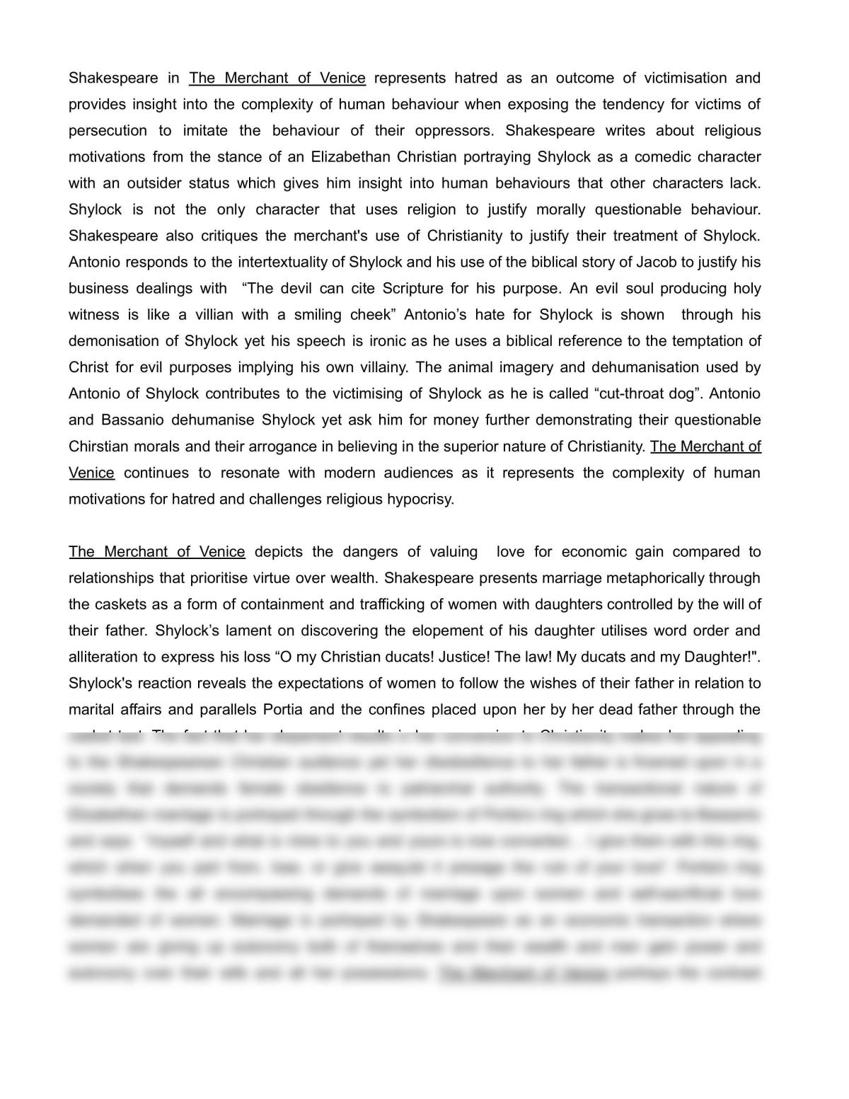 merchant of venice essay pdf