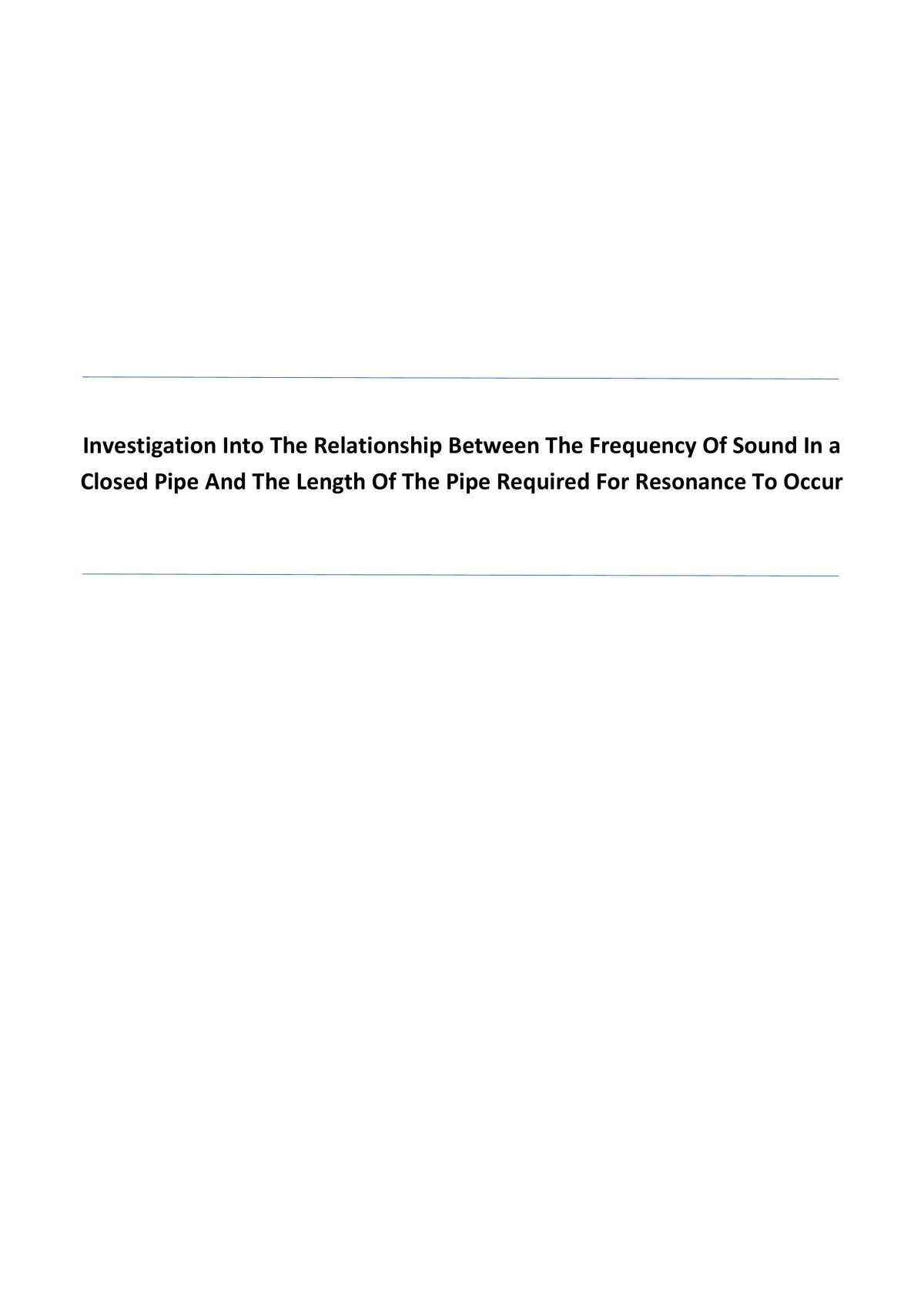 Physics depth study - Waves and Resonance  - Page 1
