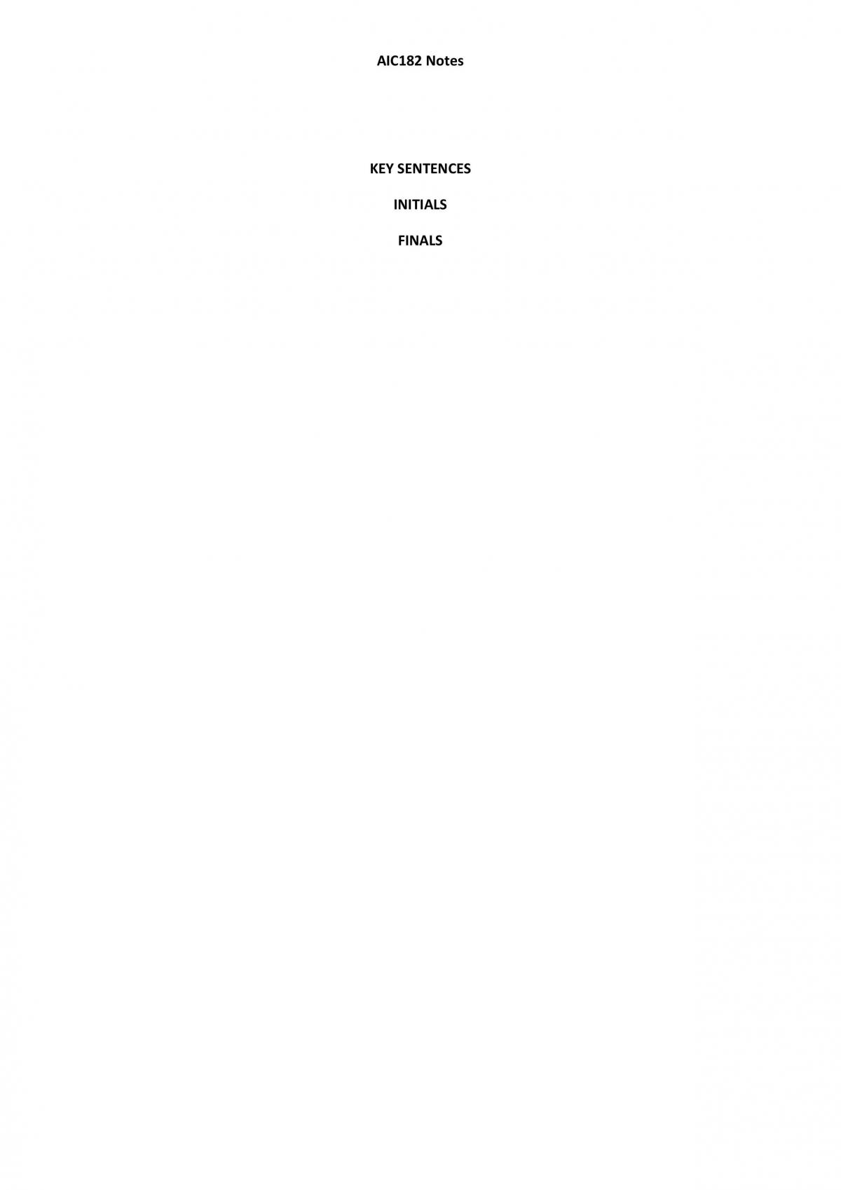 AIC182 Unit notes (lessons 1-9) - Page 1