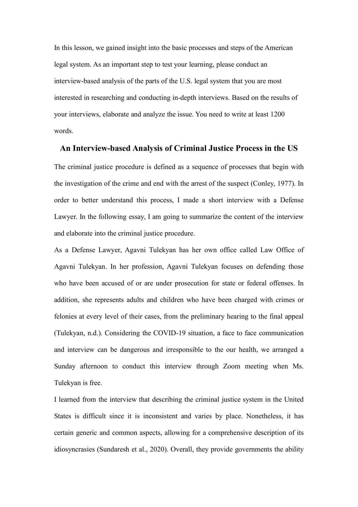 An Interview-based Analysis of Criminal Justice Process in the US - Page 1