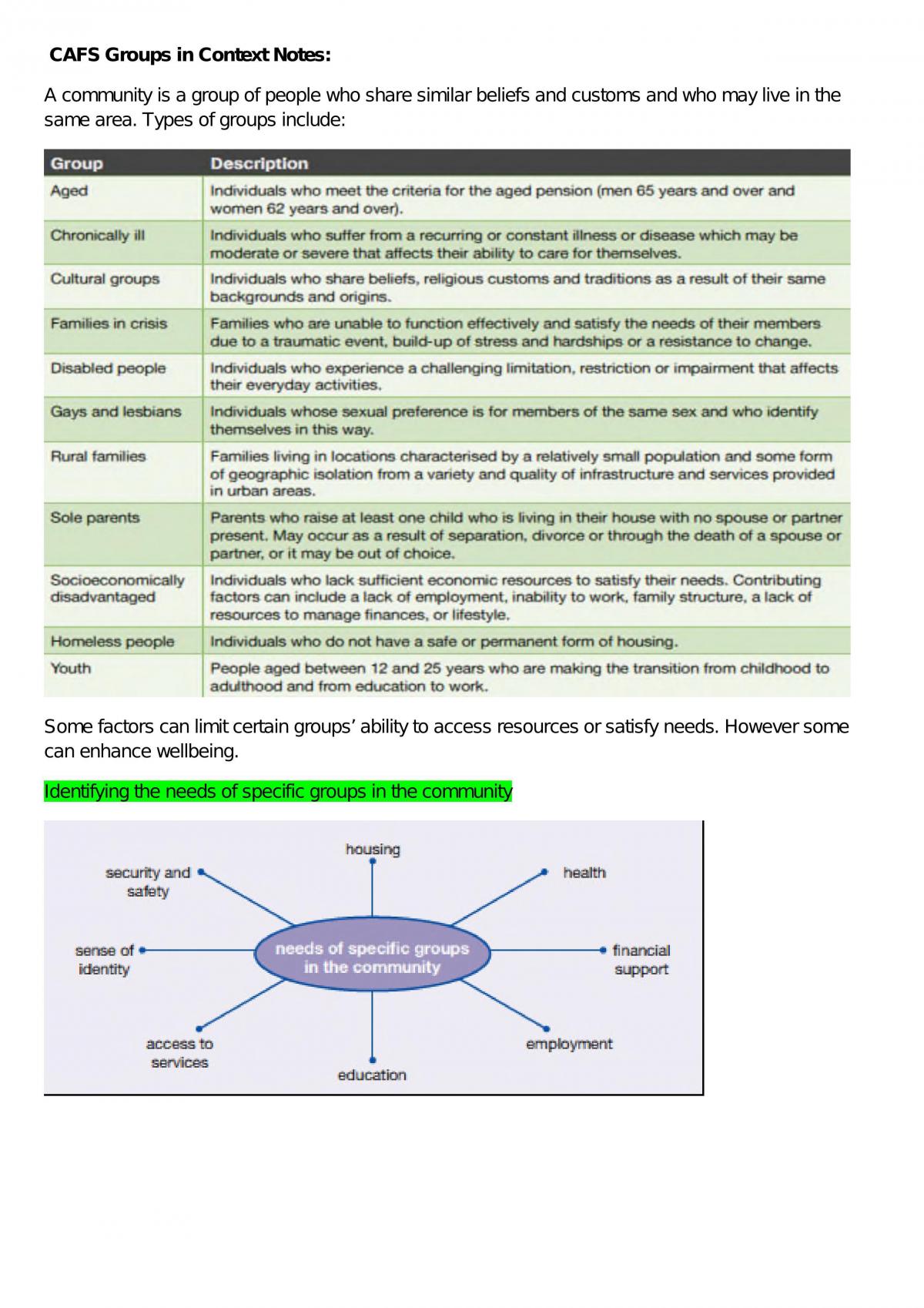 Community and Family Study Groups in context Notes (3 groups) - Page 1