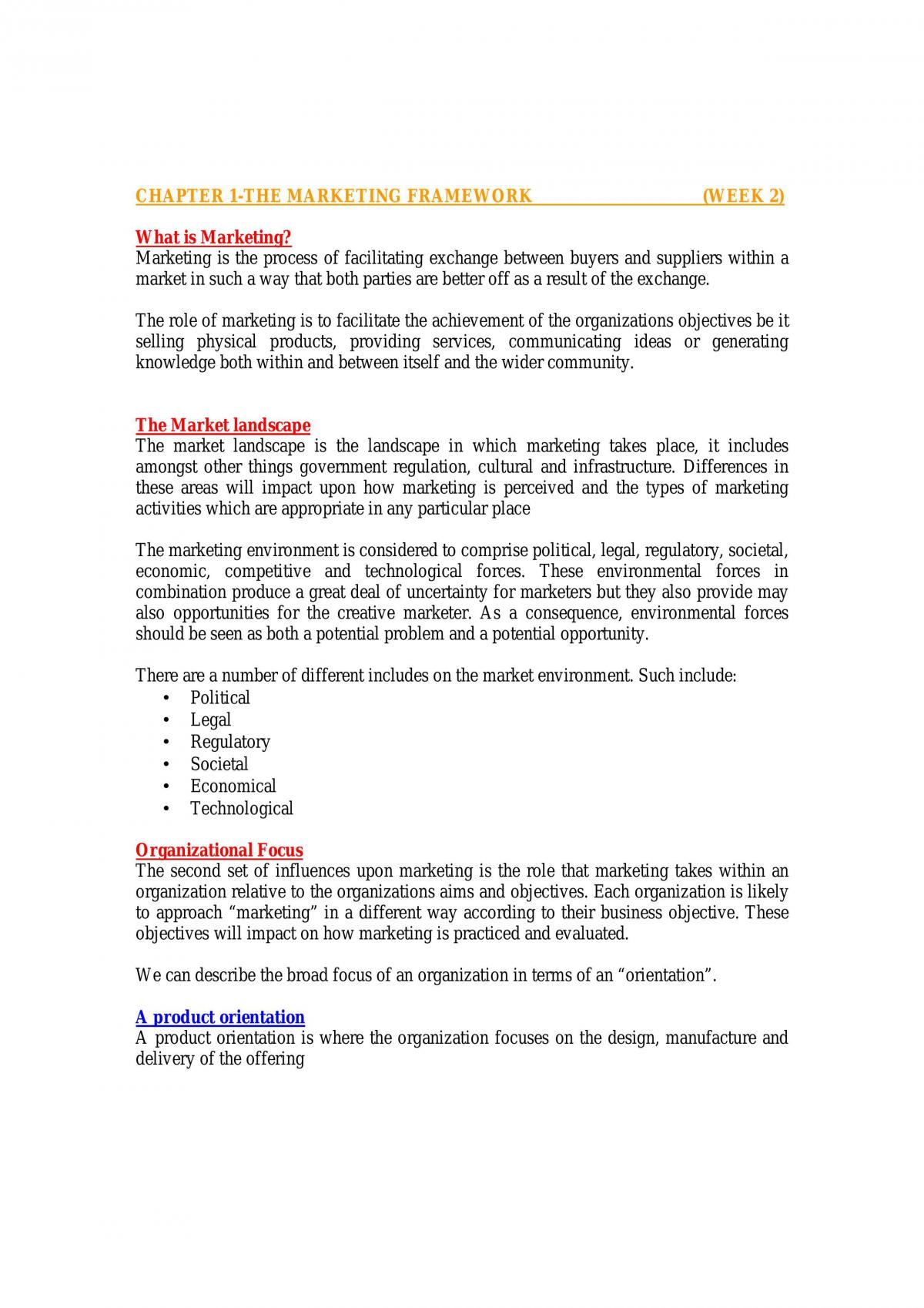 Marketing Principles Notes - Page 1