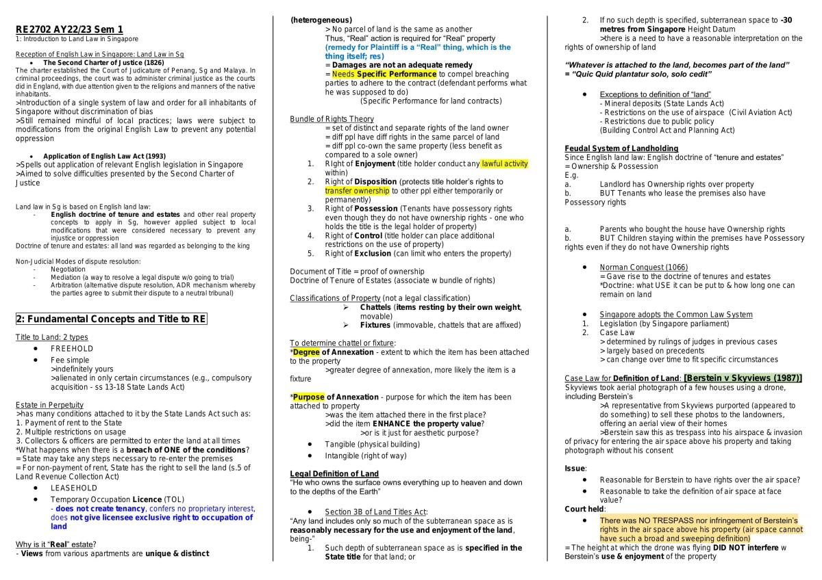 RE2702 Summary - Page 1
