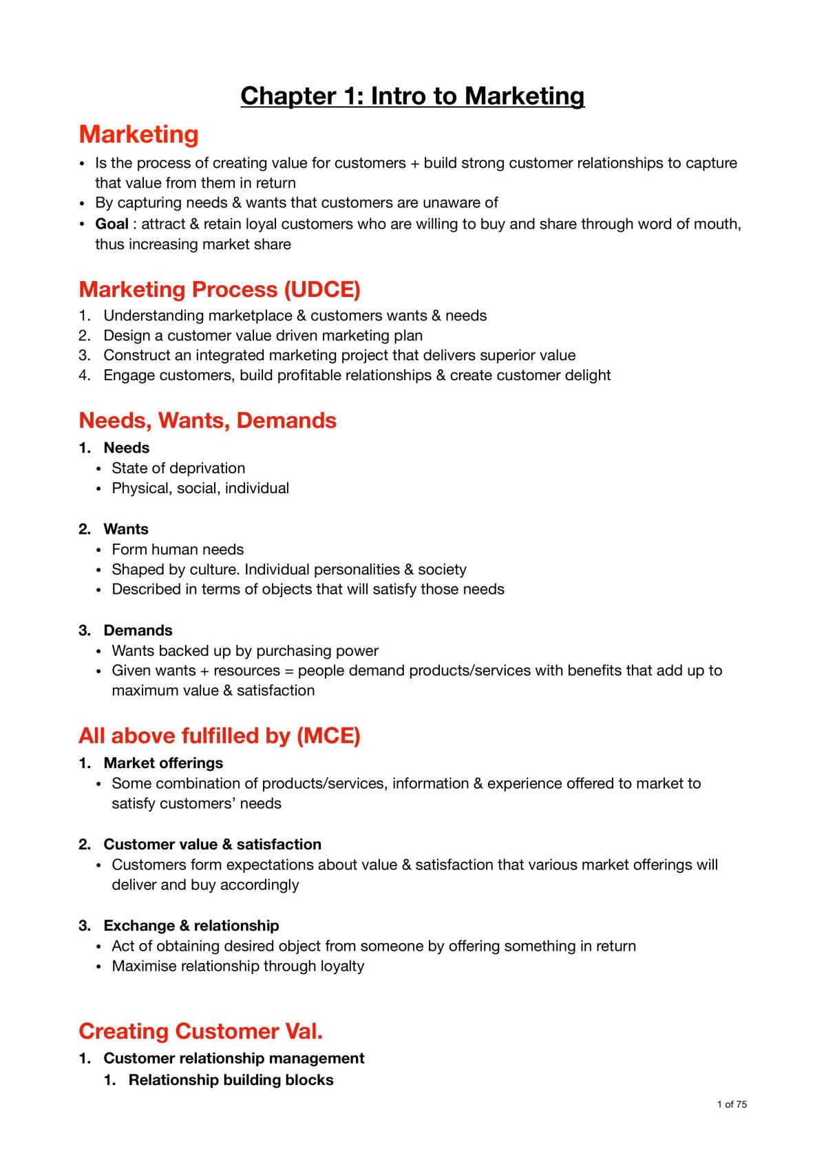 MKTG101 Notes - Page 1