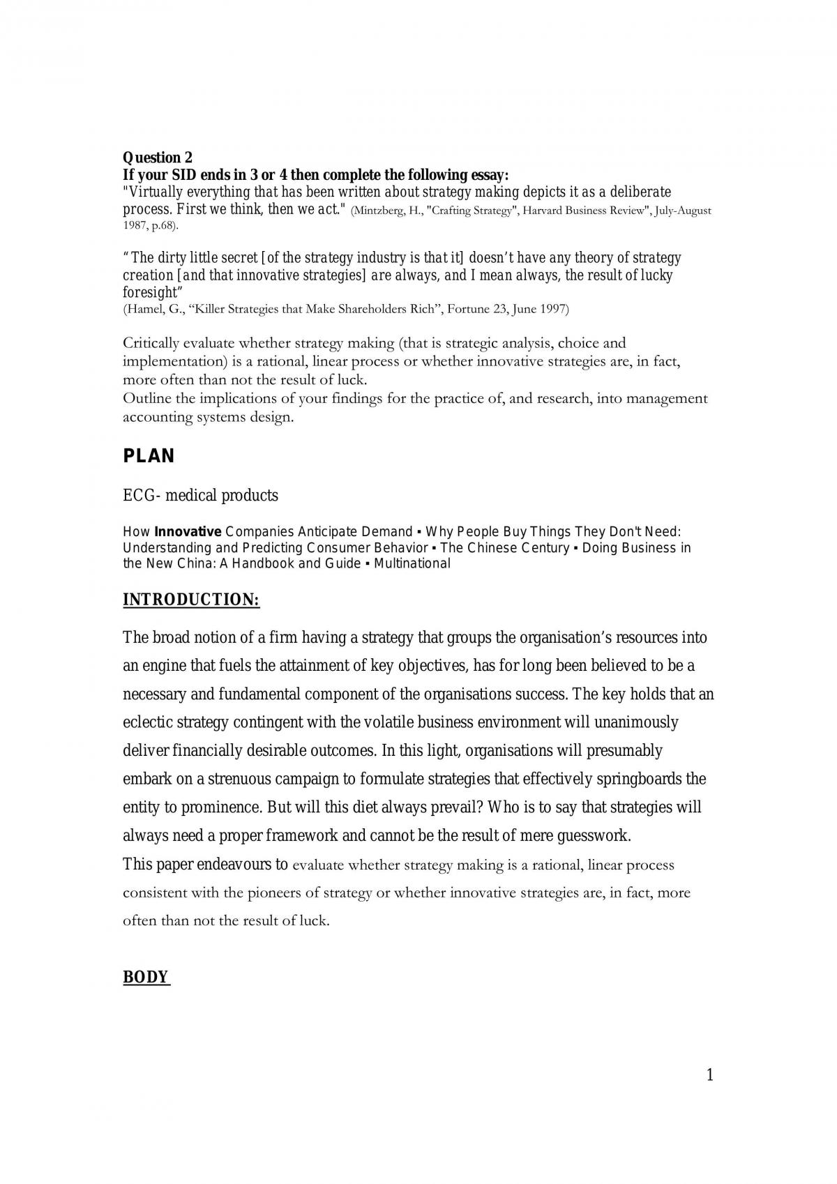 Major Essay - Page 1