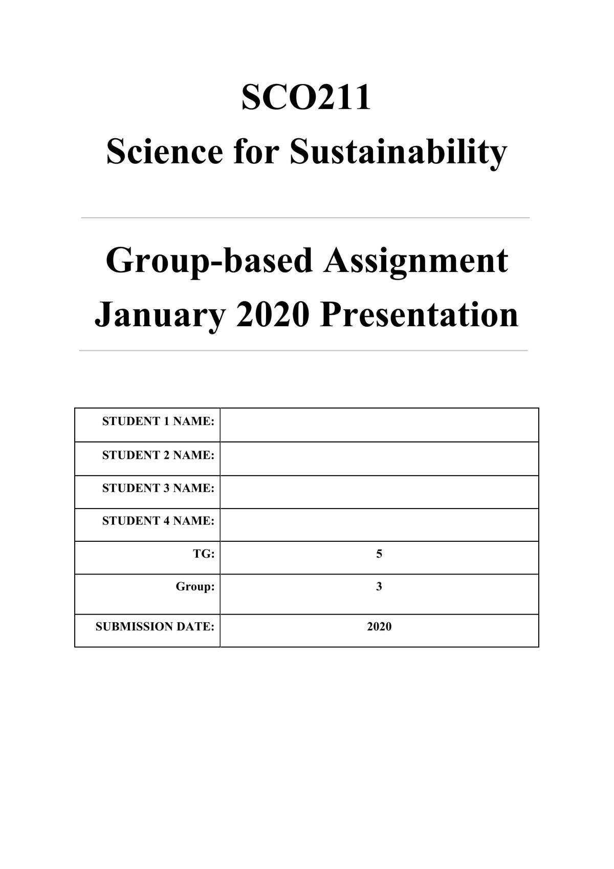 SCO211 Science for Sustainability GBA01 - Page 1