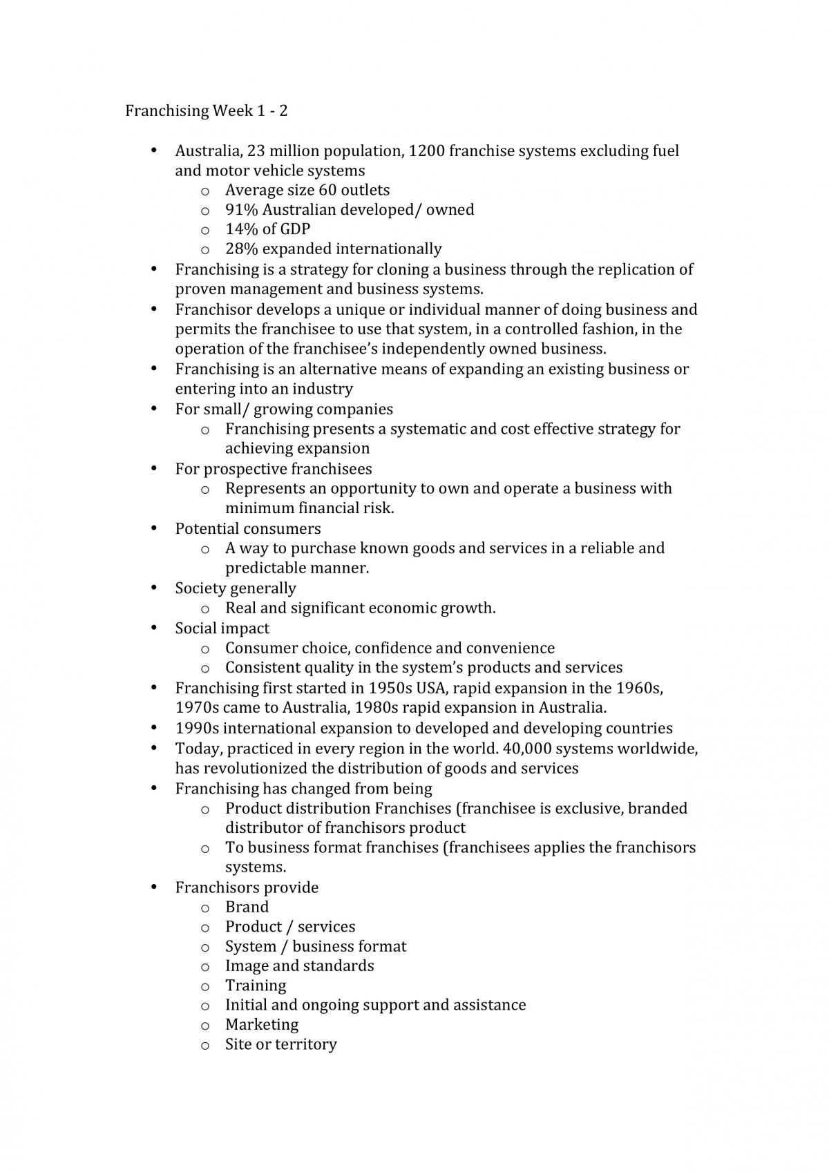 Franchising Finals Notes - Page 1