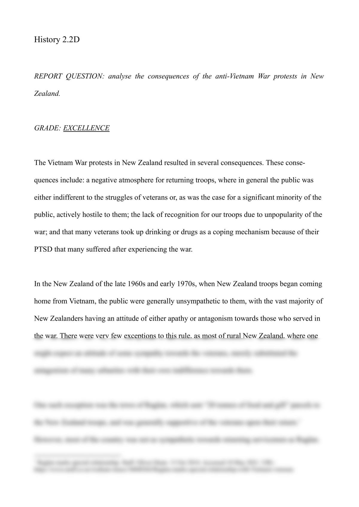 Report discussing the consequences of the Vietnam War protests - Page 1