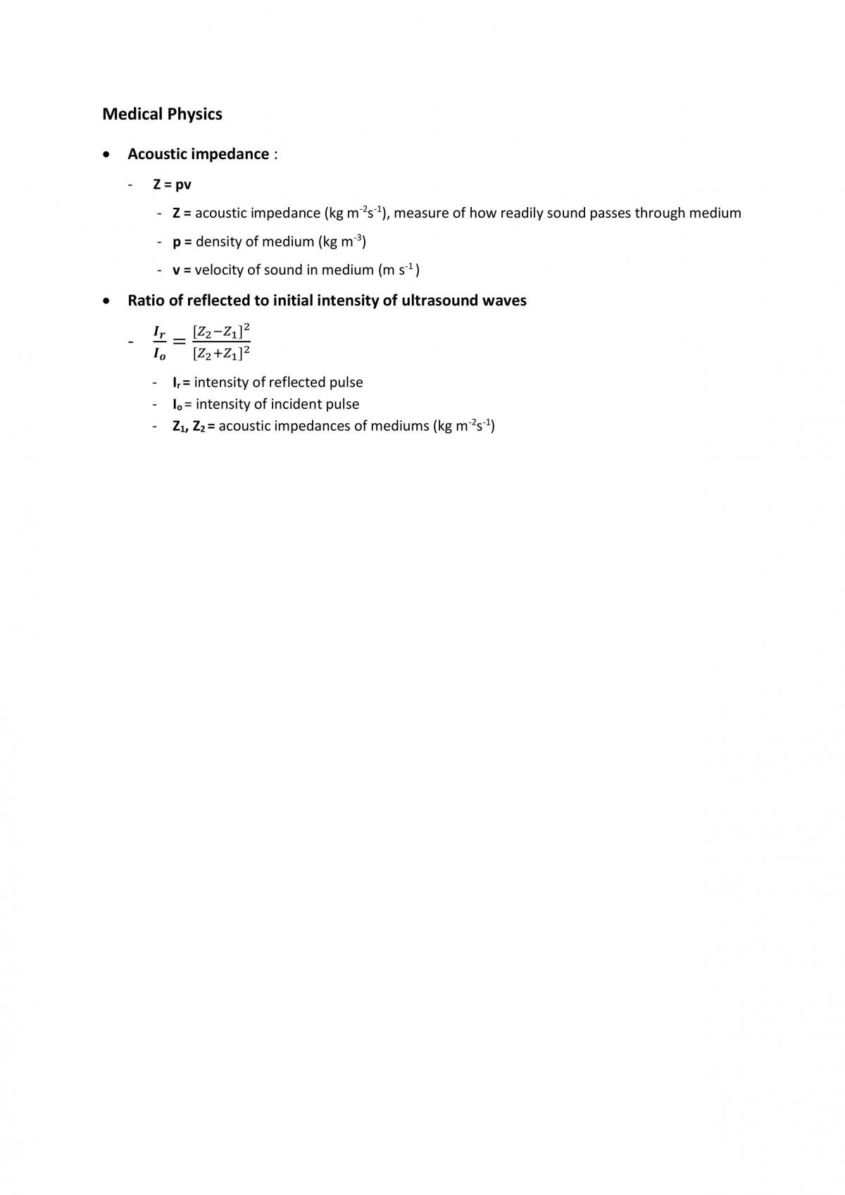 Medical Physics Complete Notes Including Diagrams  - Page 1