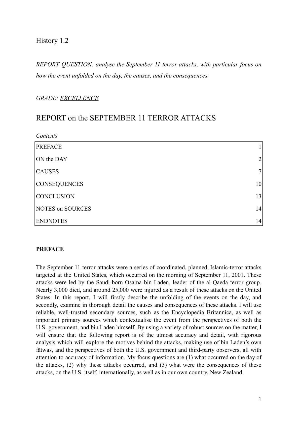 Report on September 11 terror attacks - Page 1